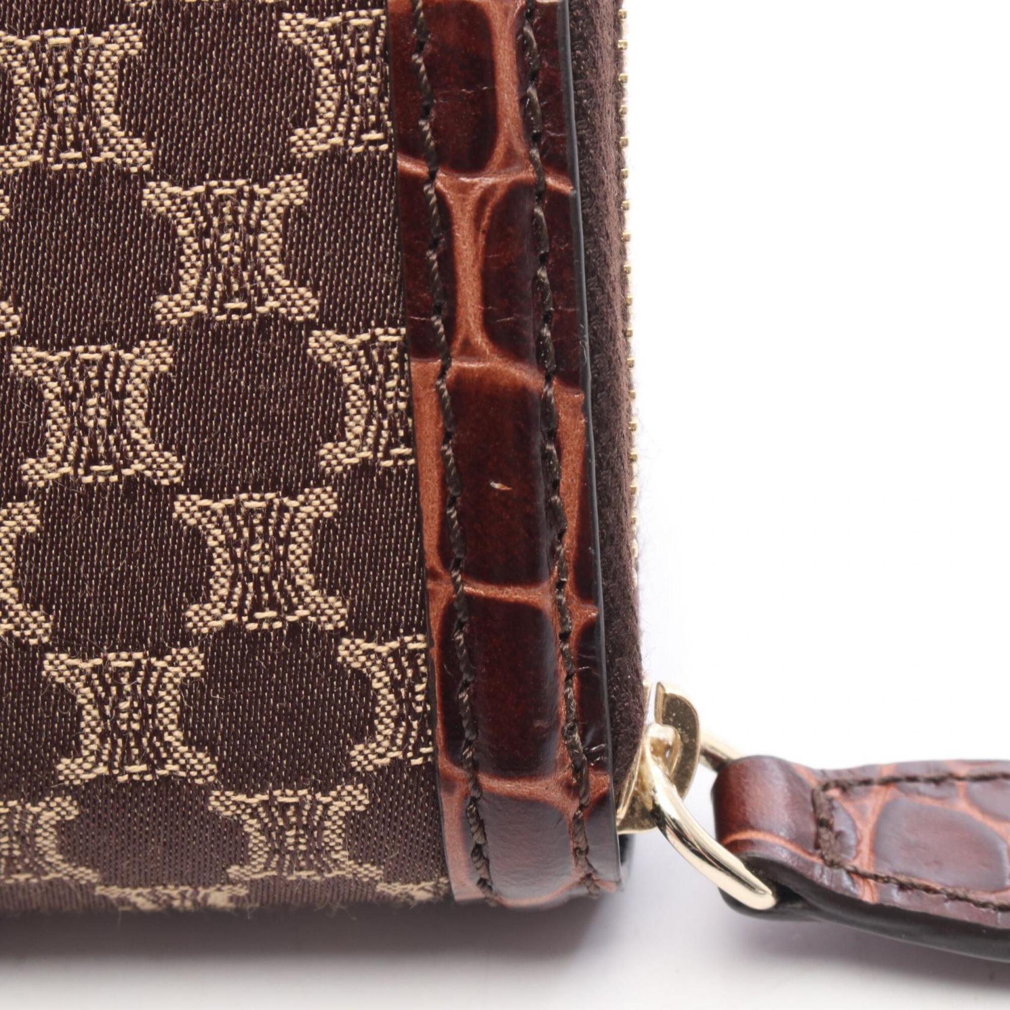Celine Brown Canvas Leather Wallet (Bi-Fold) (Pre-Owned)