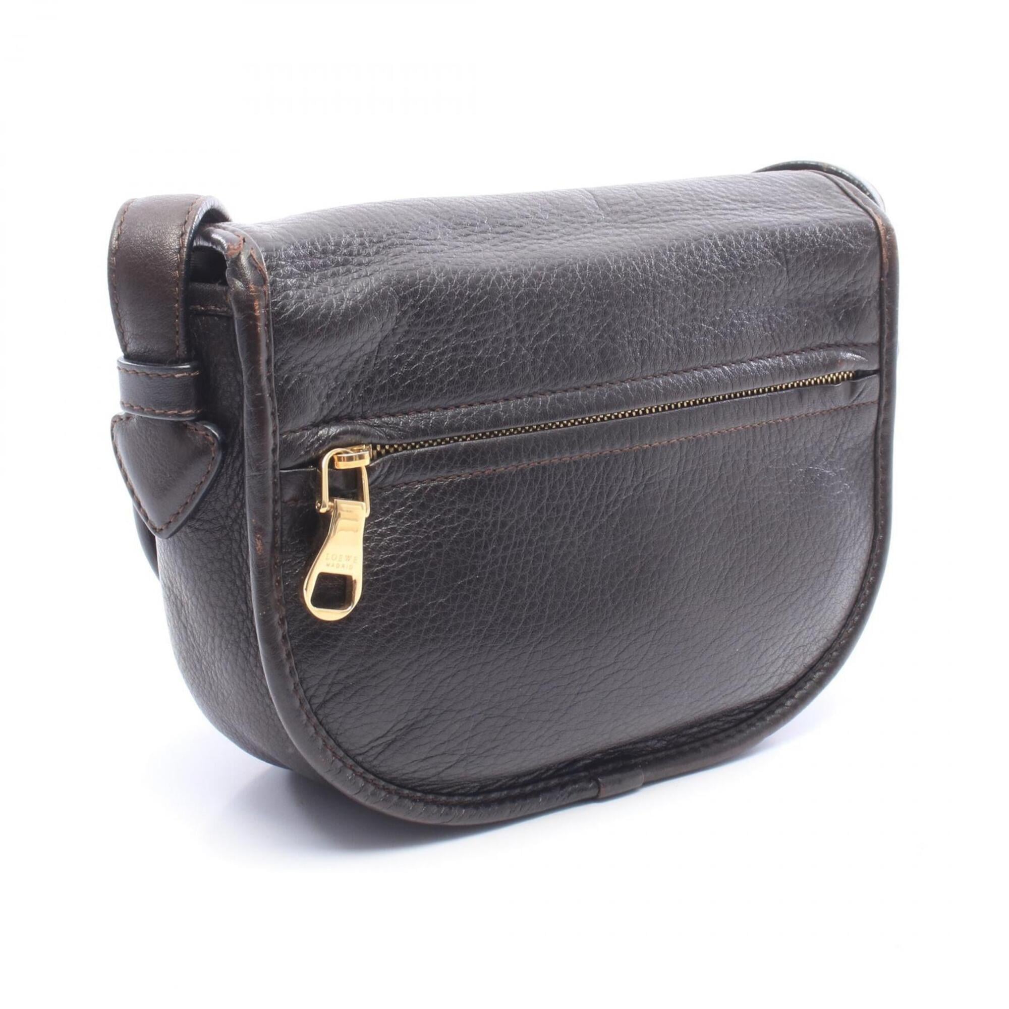 Loewe Brown Leather Handbag Shoulder Bag (Pre-Owned)