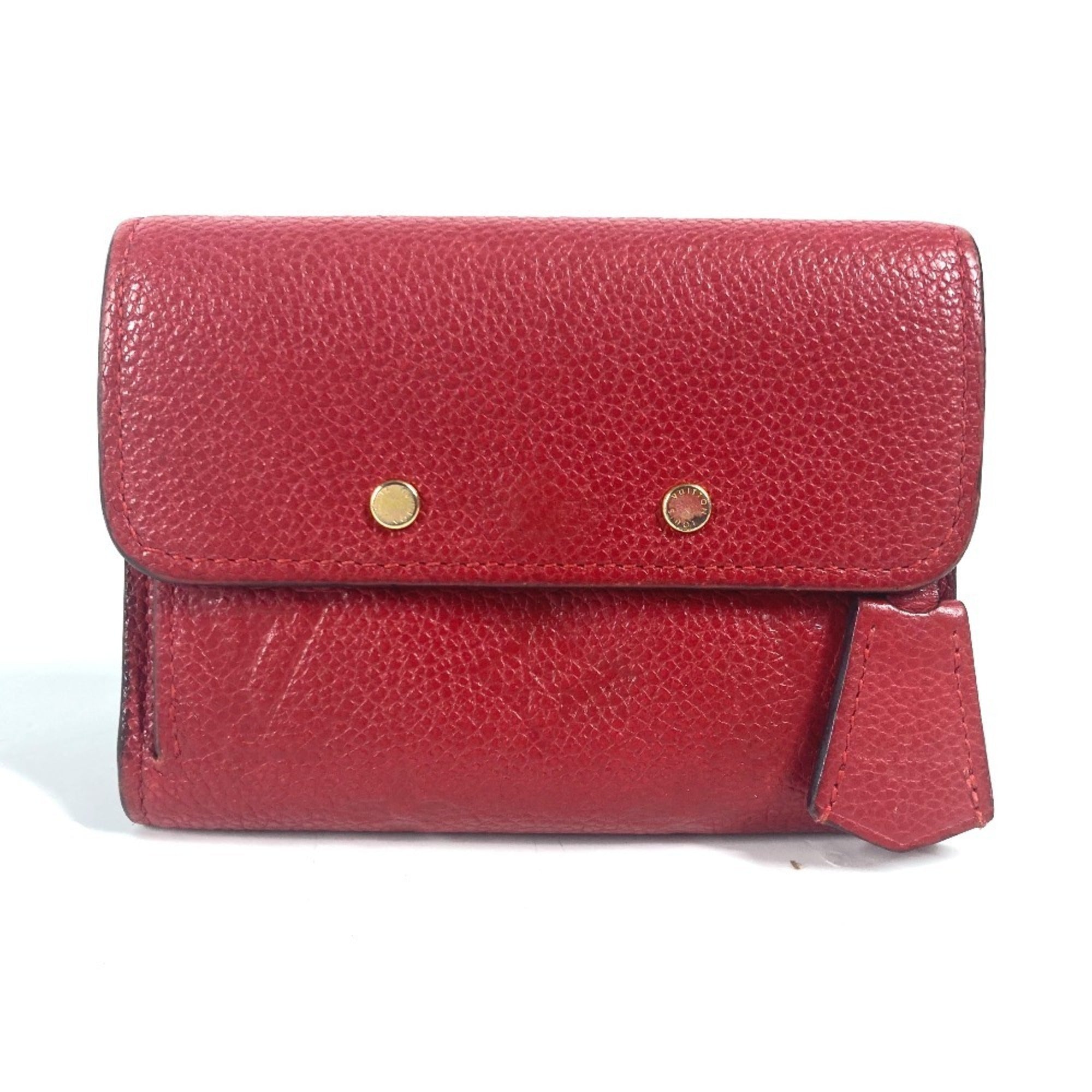 Louis Vuitton Cerise Red Color Monogram Empreinte Wallet (Tri-Fold) (Pre-Owned)