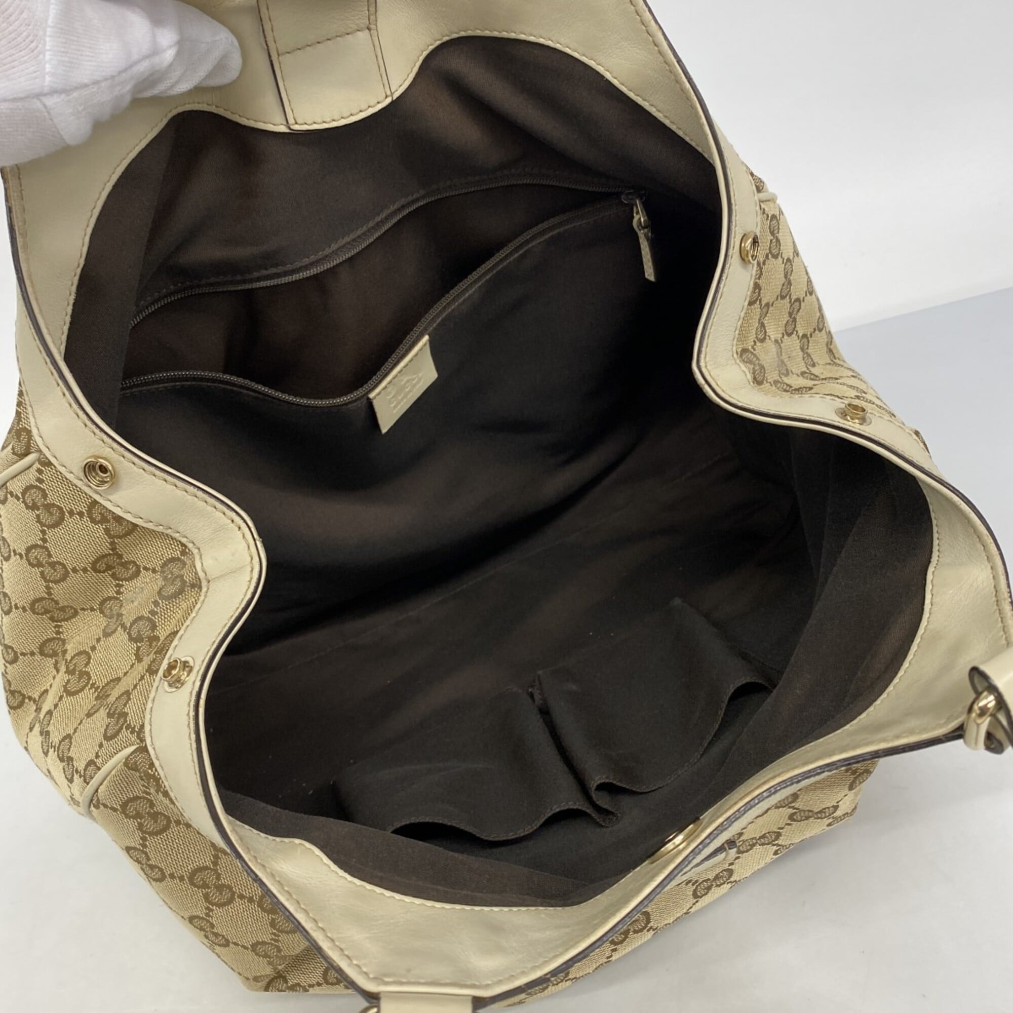 Gucci Beige Canvas Tote Bag (Pre-Owned)