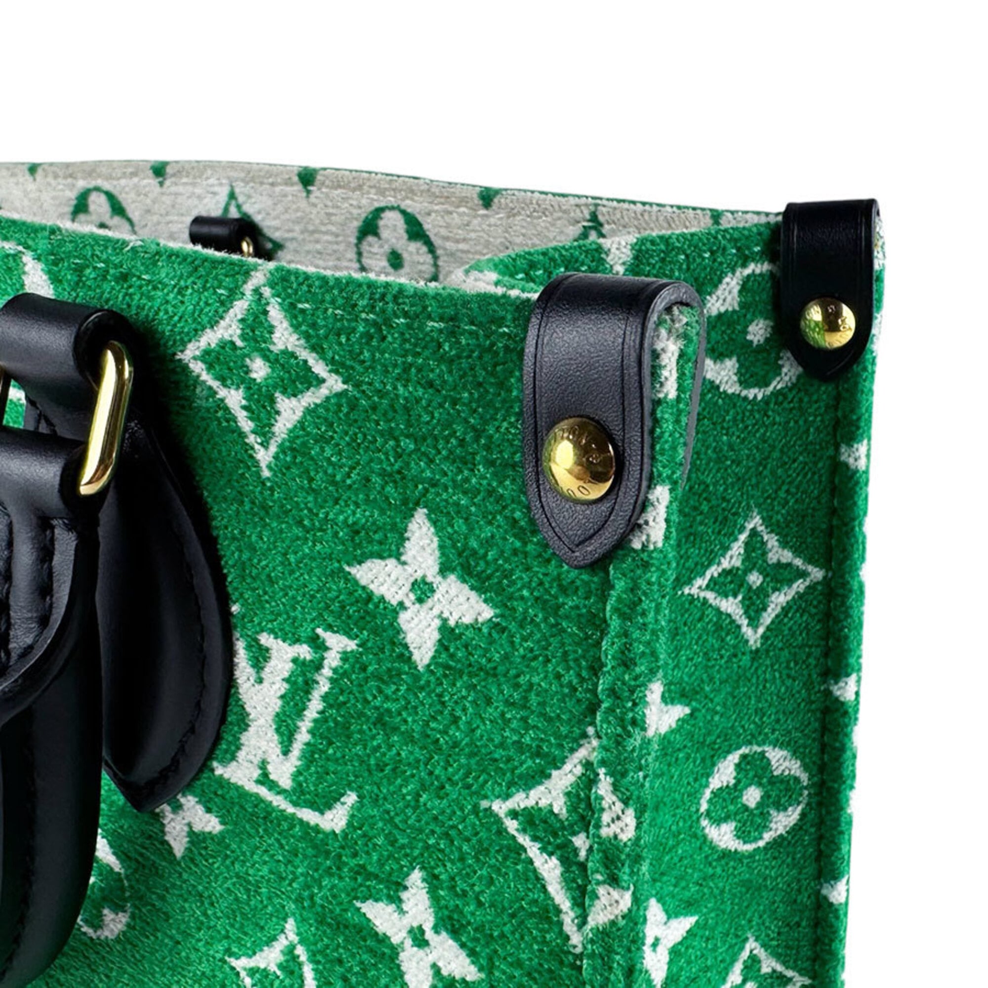 Louis Vuitton Black Green Jacquard Handbag Shoulder Bag (Pre-Owned)