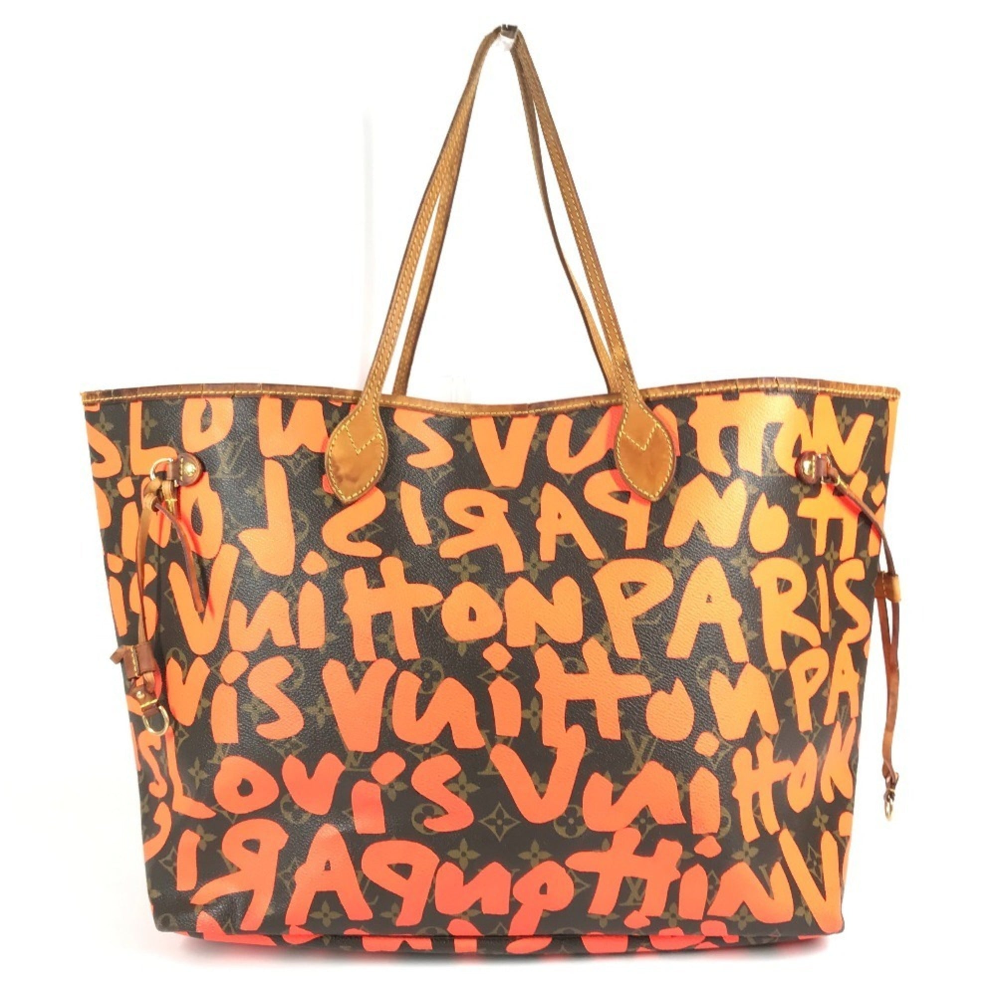 Louis Vuitton Brown Galle Orange Monogram Graffiti Shoulder Bag Tote Bag (Pre-Owned)