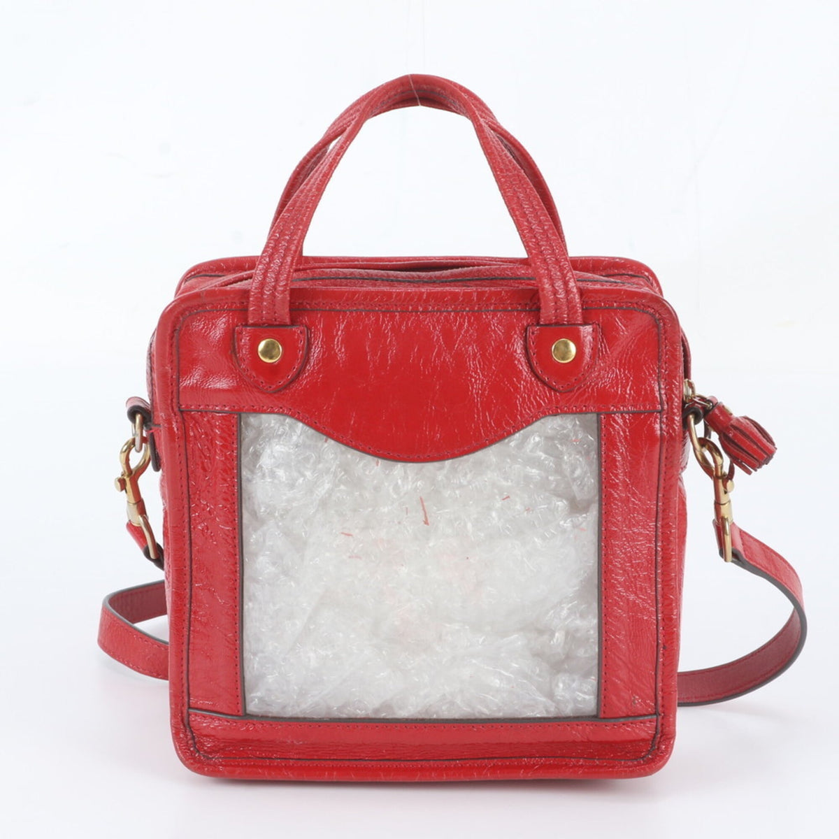 Anya Hindmarch Red Color Leather Handbag Shoulder Bag Tote Bag (Pre-Owned)