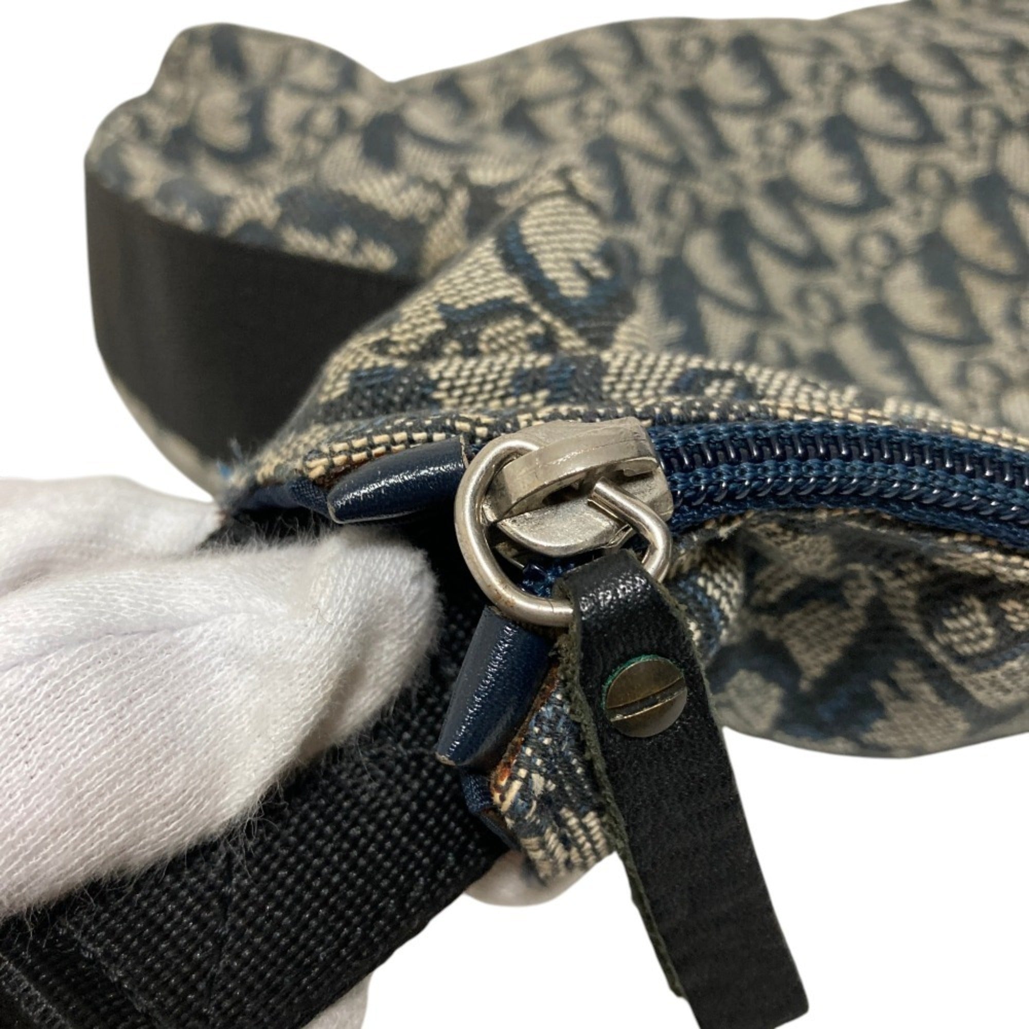 Christian Dior Navy Canvas Shoulder Bag (Pre-Owned)