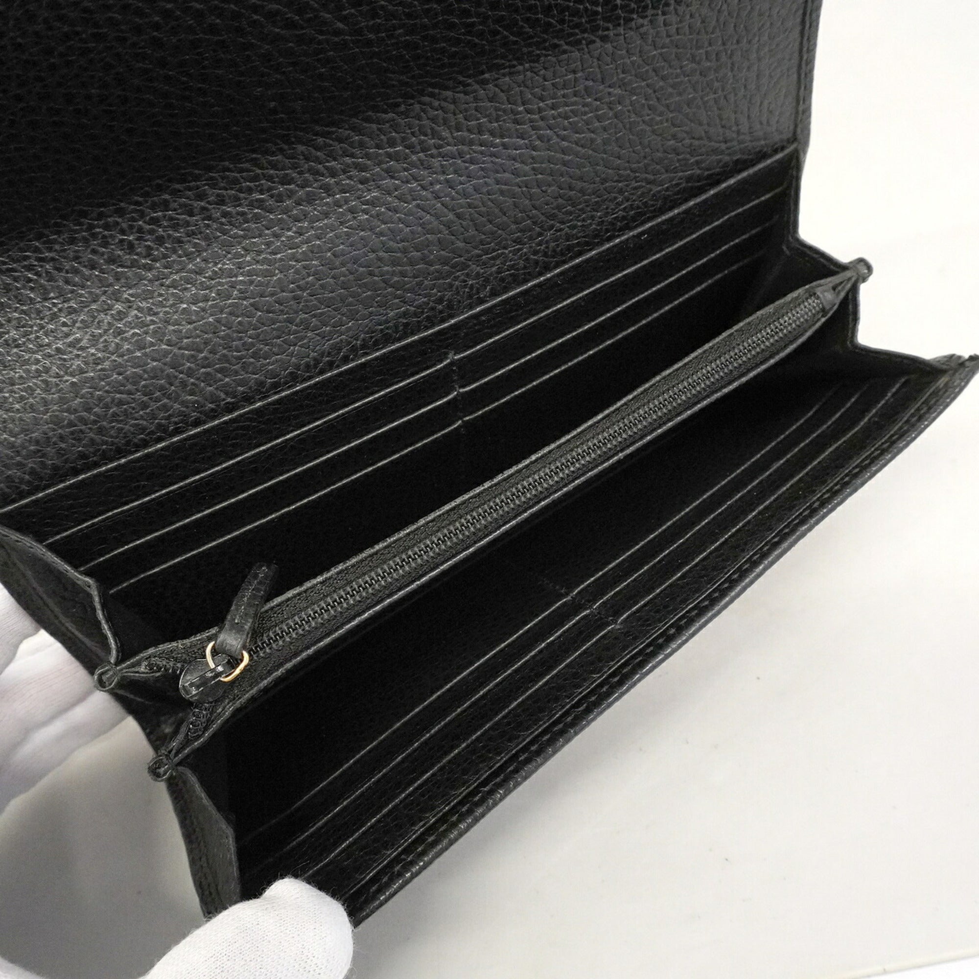 Gucci Black Leather Long Wallet (Bi-Fold) (Pre-Owned)