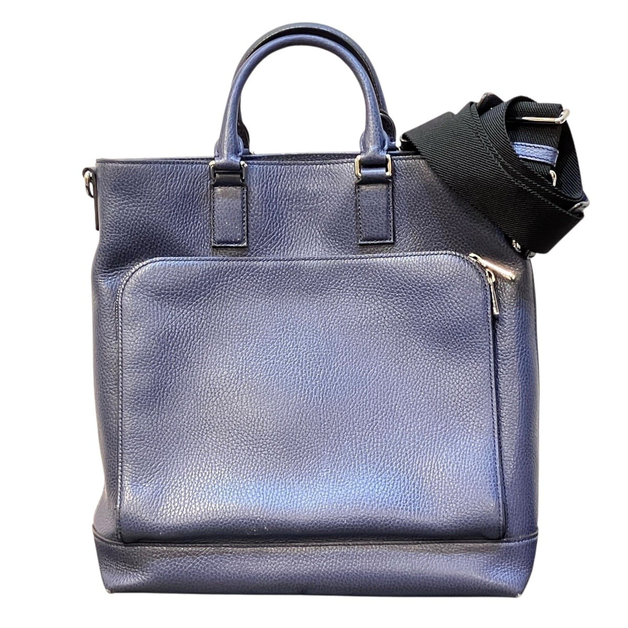 Gucci Navy Leather Tote Bag (Pre-Owned)