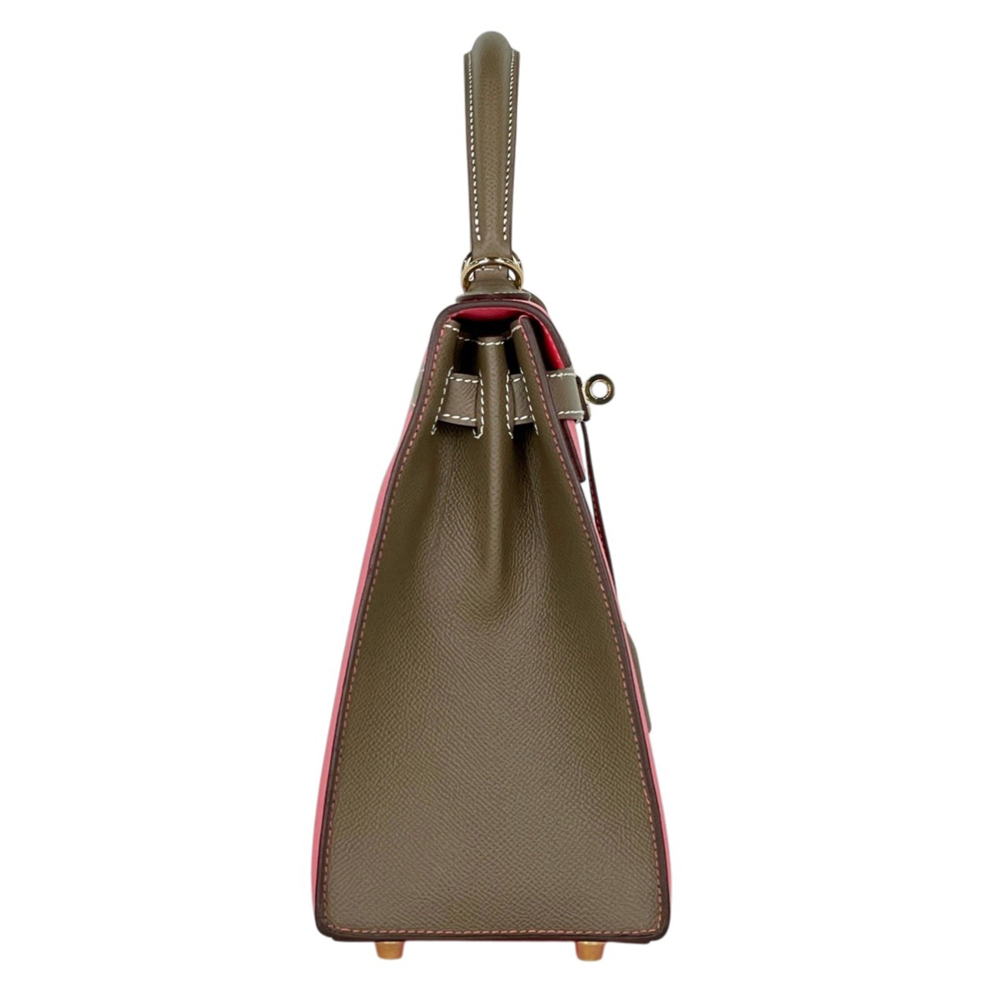 Hermes Kelly Etoupe Gray Rose Azalee Epsom Leather Handbag Shoulder Bag (Pre-Owned)