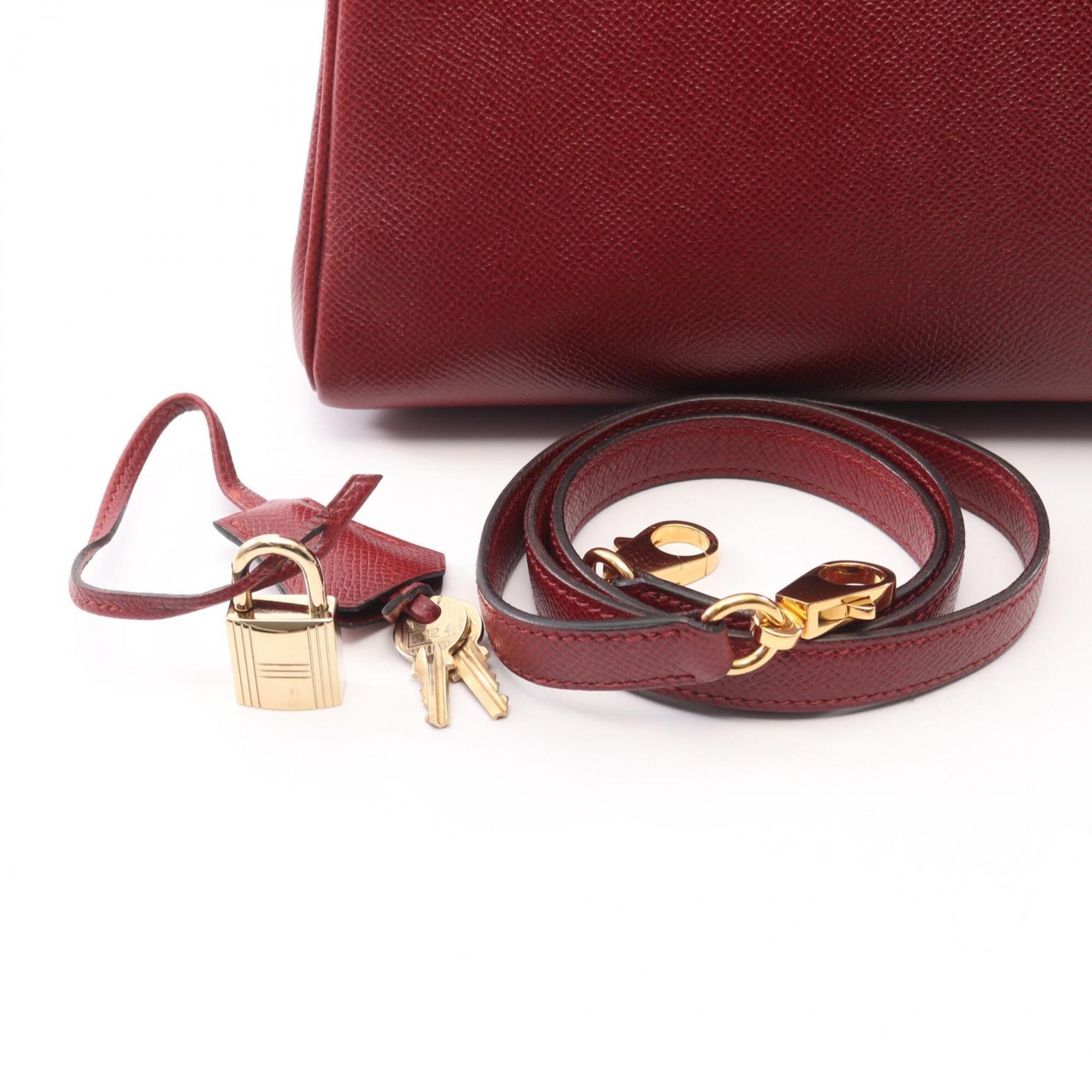 Hermes Bordeaux Courchevel Leather Handbag (Pre-Owned)