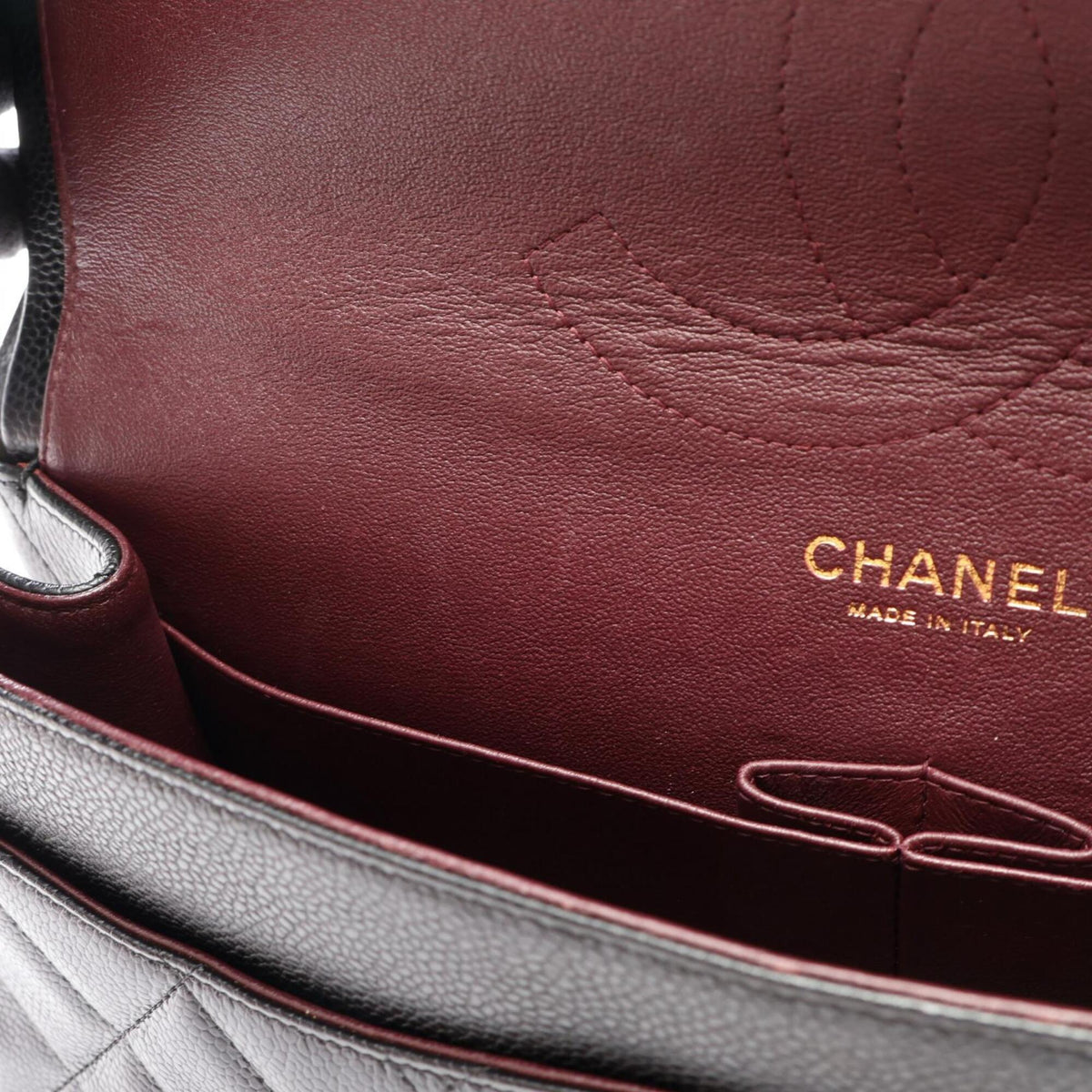 Chanel Black Grained Calfskin Handbag Shoulder Bag (Pre-Owned)