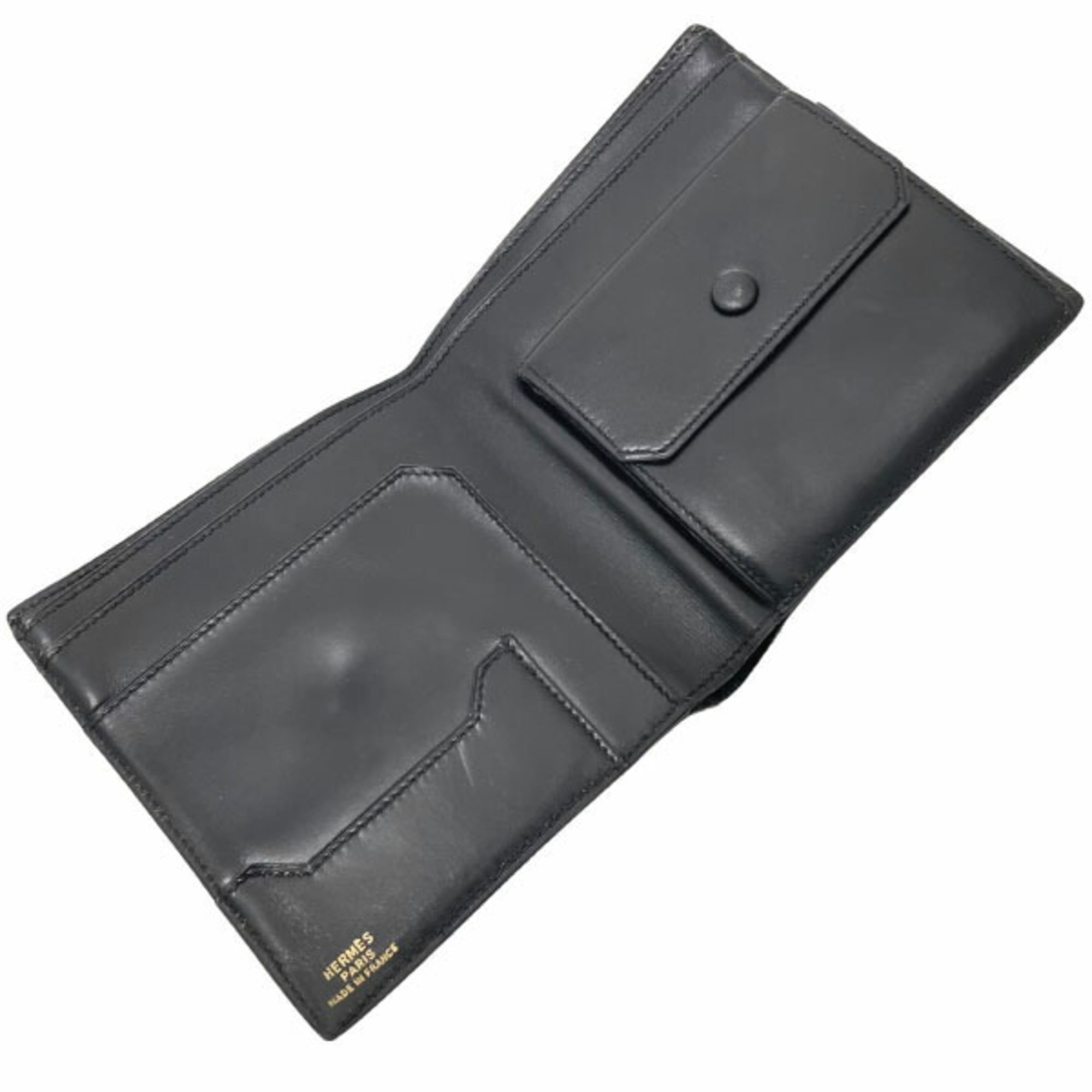 Hermes Black Leather Wallet (Bi-Fold) (Pre-Owned)