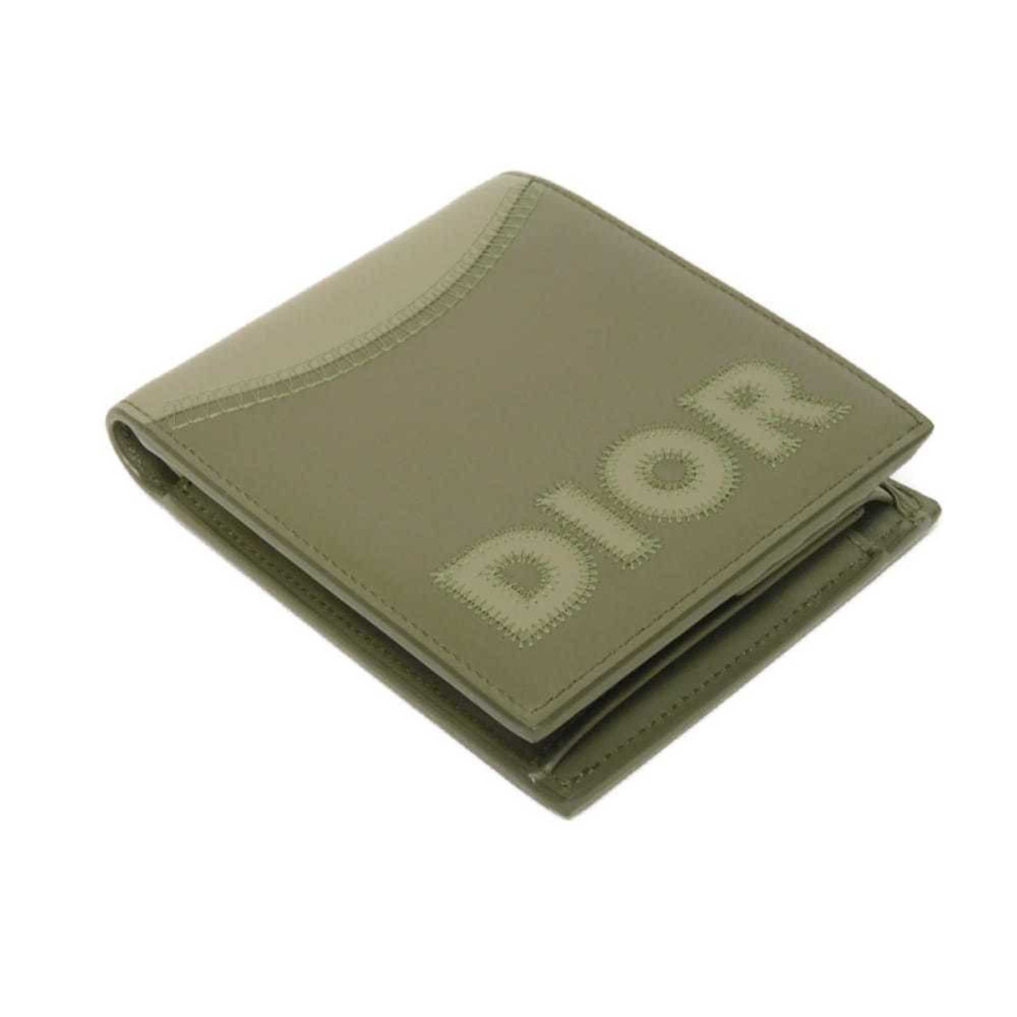 Christian Dior Khaki Leather Wallet (Bi-Fold) (Pre-Owned)