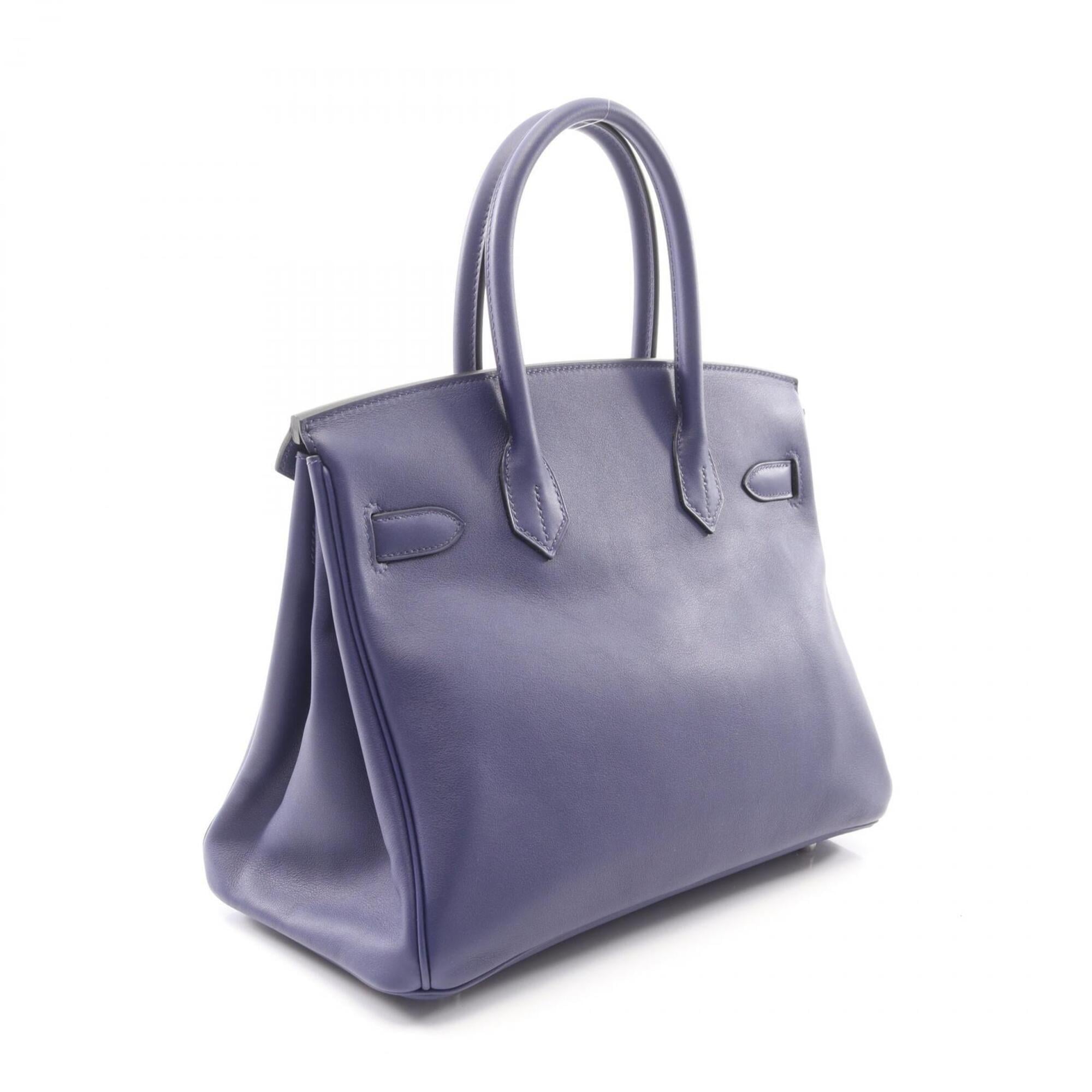 Hermes Blue Brown Swift Leather Leather Handbag (Pre-Owned)