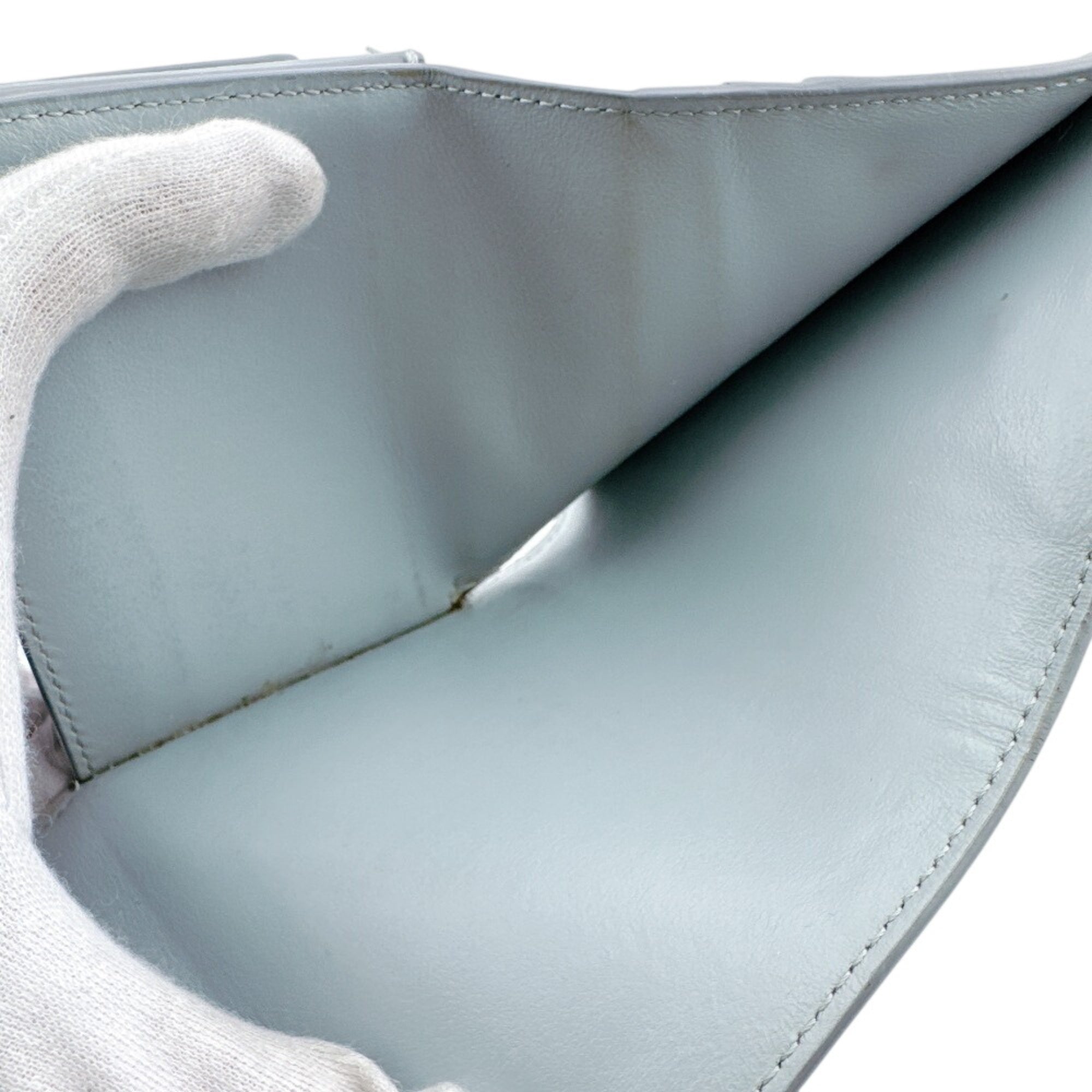 Celine Blue Light Blue Leather Wallet (Tri-Fold) (Pre-Owned)