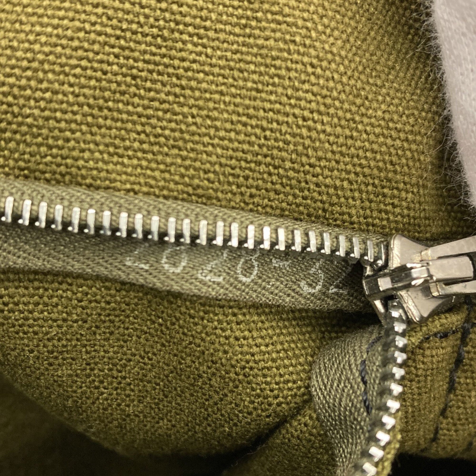 Hermes Black Green Canvas Handbag (Pre-Owned)