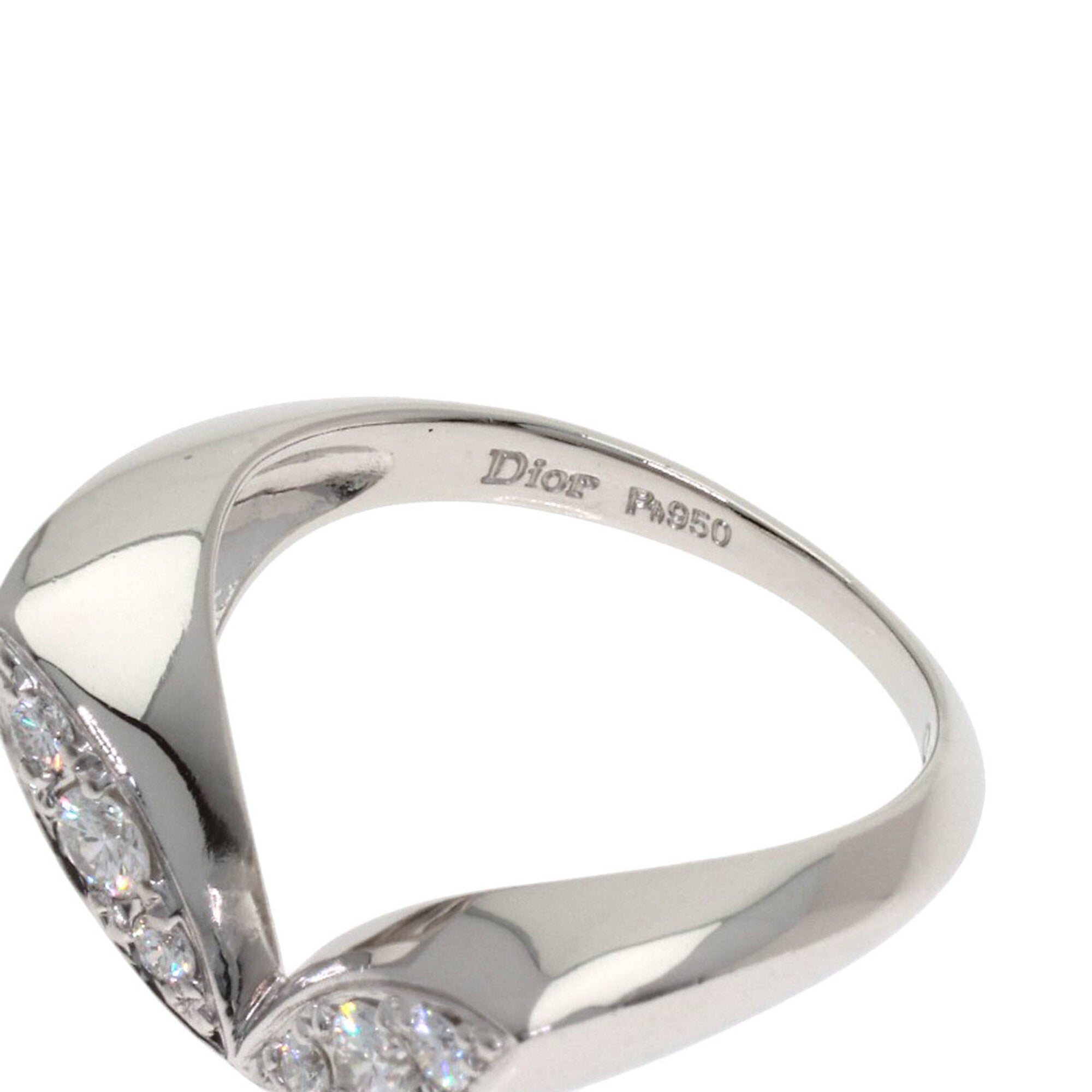 Christian Dior Platinum Platinum 950 Band Ring (Pre-Owned)