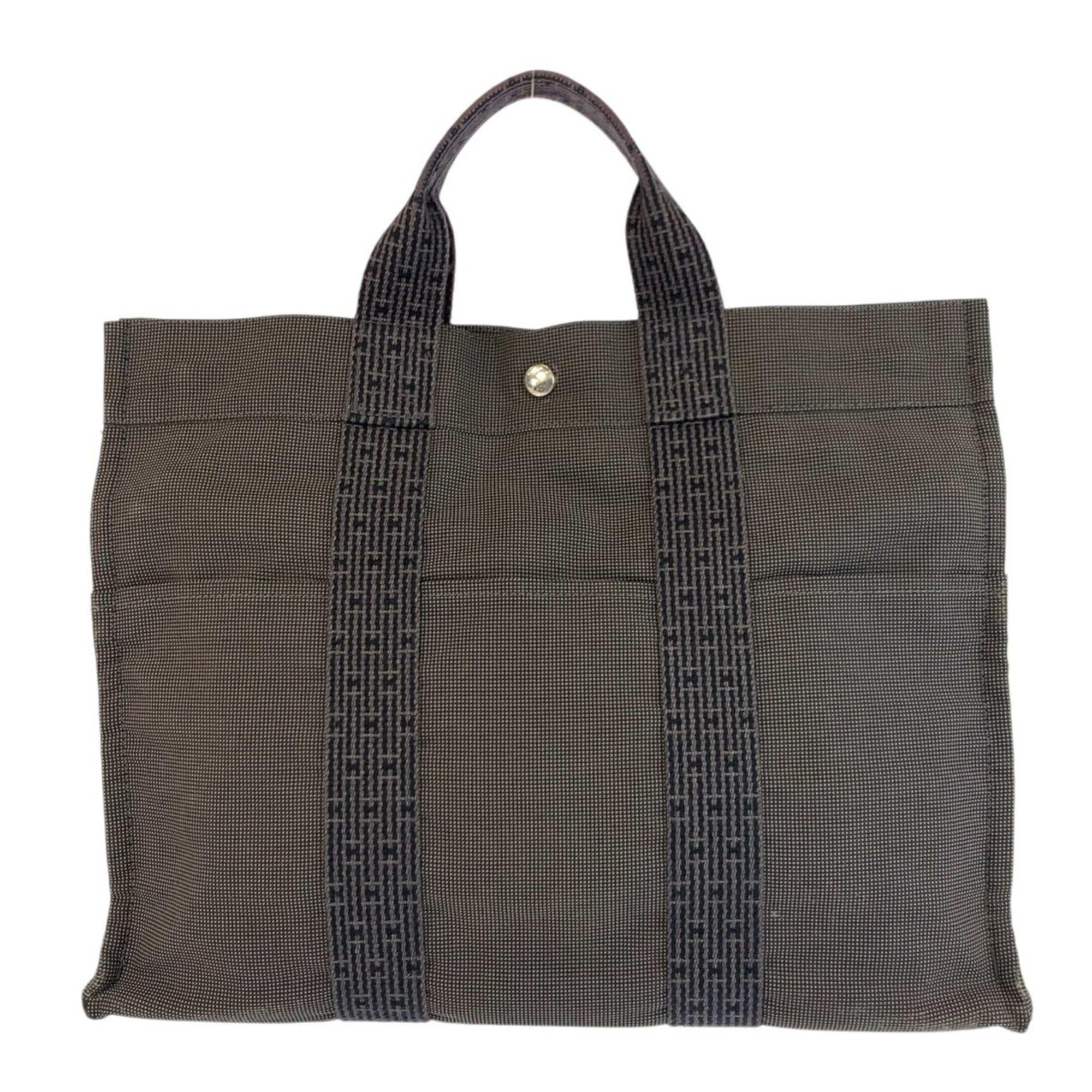 Hermes Gray Polyamide Polyester Handbag Tote Bag (Pre-Owned)