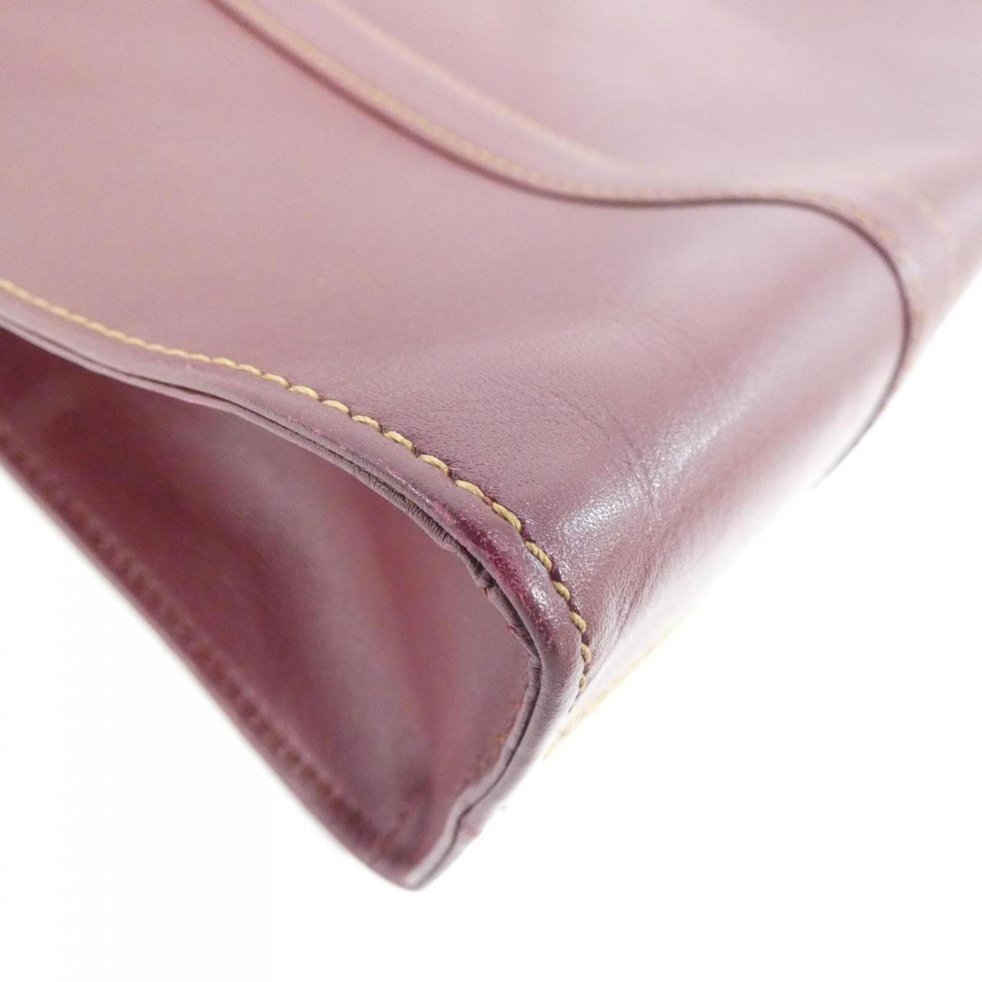 Cartier Bordeaux Leather Handbag (Pre-Owned)