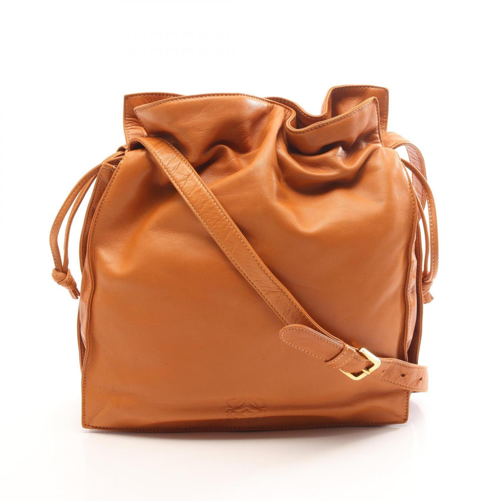 Loewe Brown Leather Handbag Shoulder Bag (Pre-Owned)