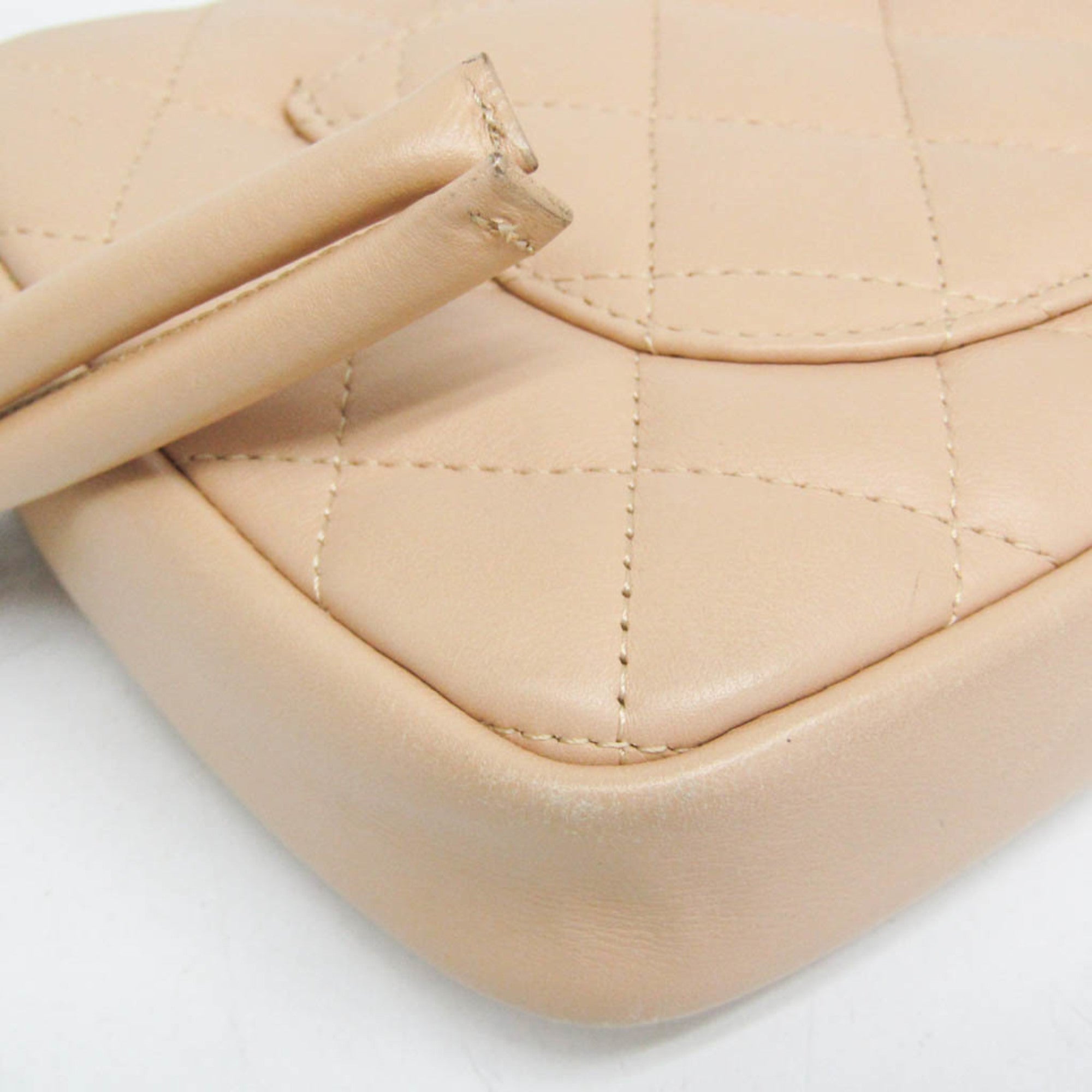 Chanel Ligne Cambon Light Beige Leather Handbag (Pre-Owned)