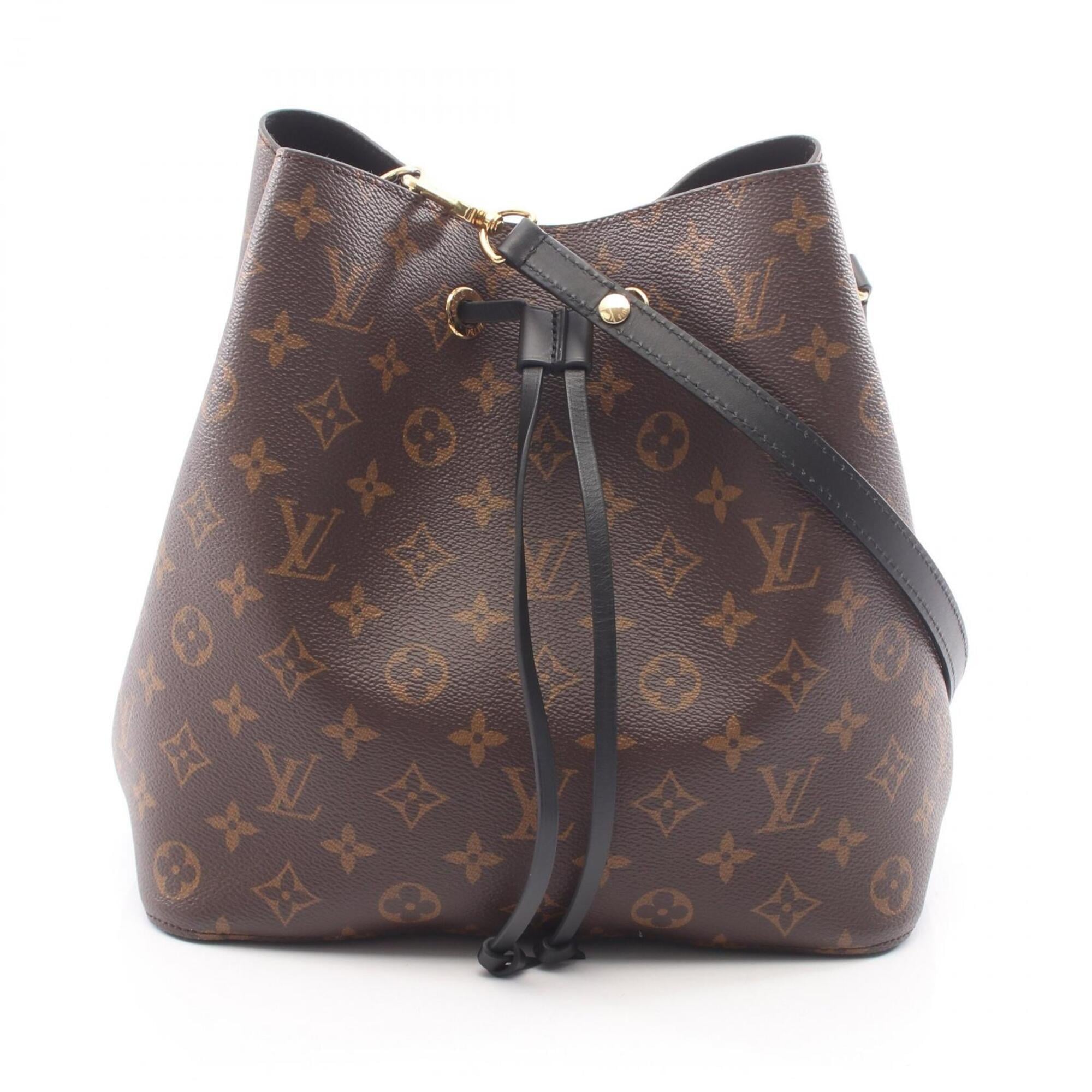 Louis Vuitton Black Brown Noir Coated Canvas Leather Handbag Shoulder Bag (Pre-Owned)