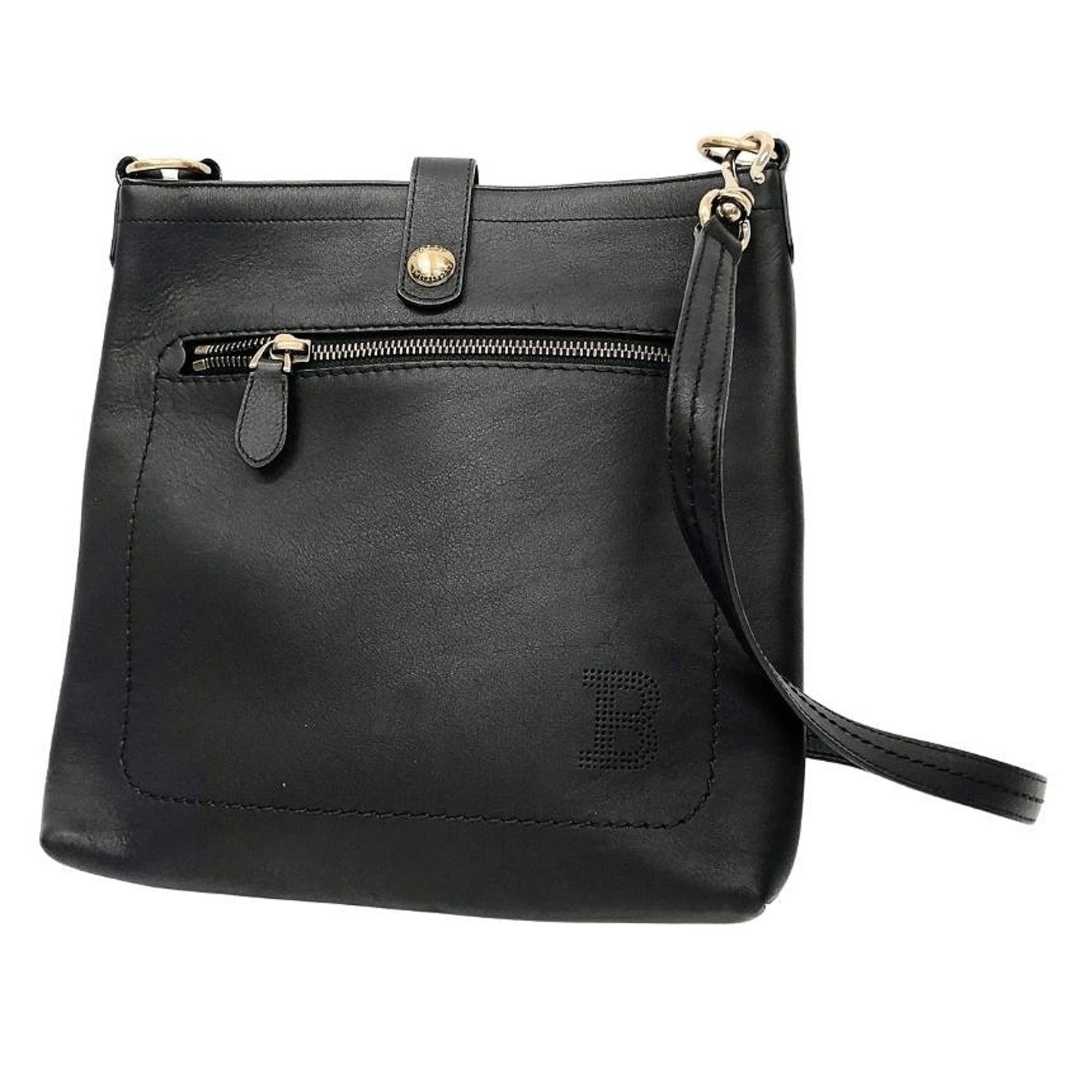 Bally Black Leather Shoulder Bag (Pre-Owned)