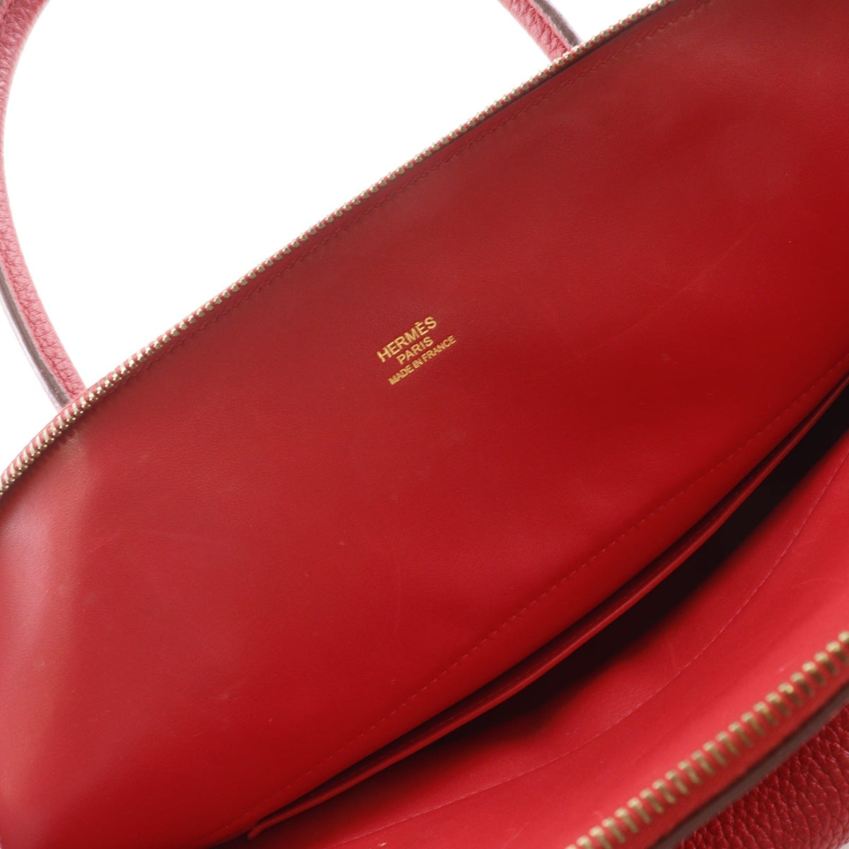 Hermes Bolide Red Color Taurillon Clemence Leather Handbag (Pre-Owned)