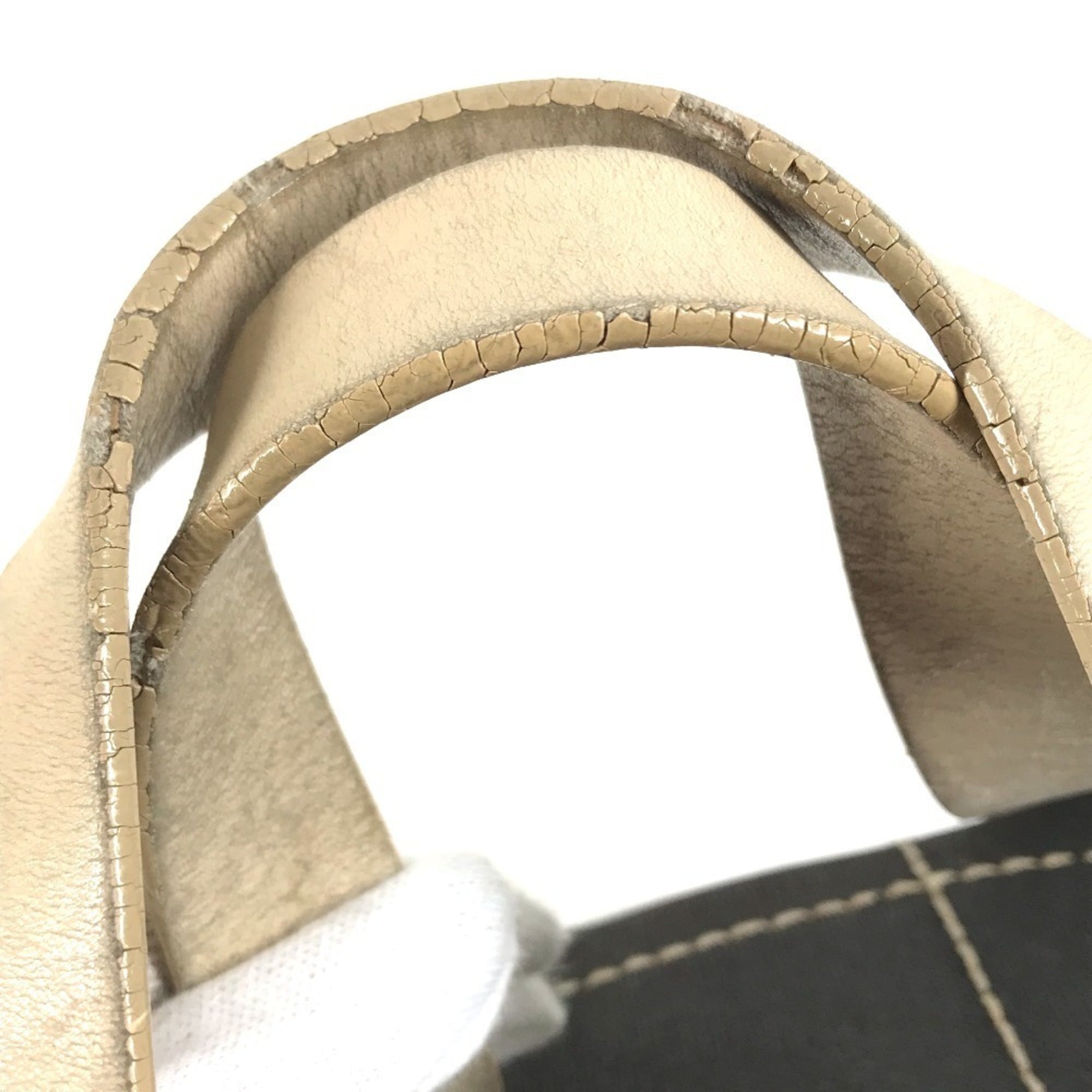 Chanel Chocolate Bar Black White Leather Canvas Boston Bag Handbag (Pre-Owned)