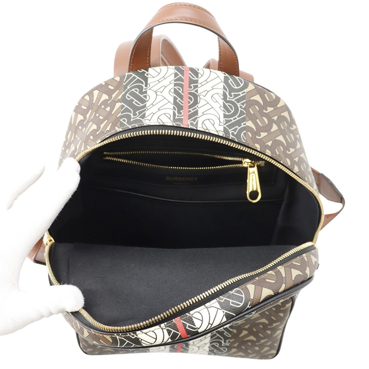 Burberry Brown Multi-Color Pvc Leather Backpack (Pre-Owned)