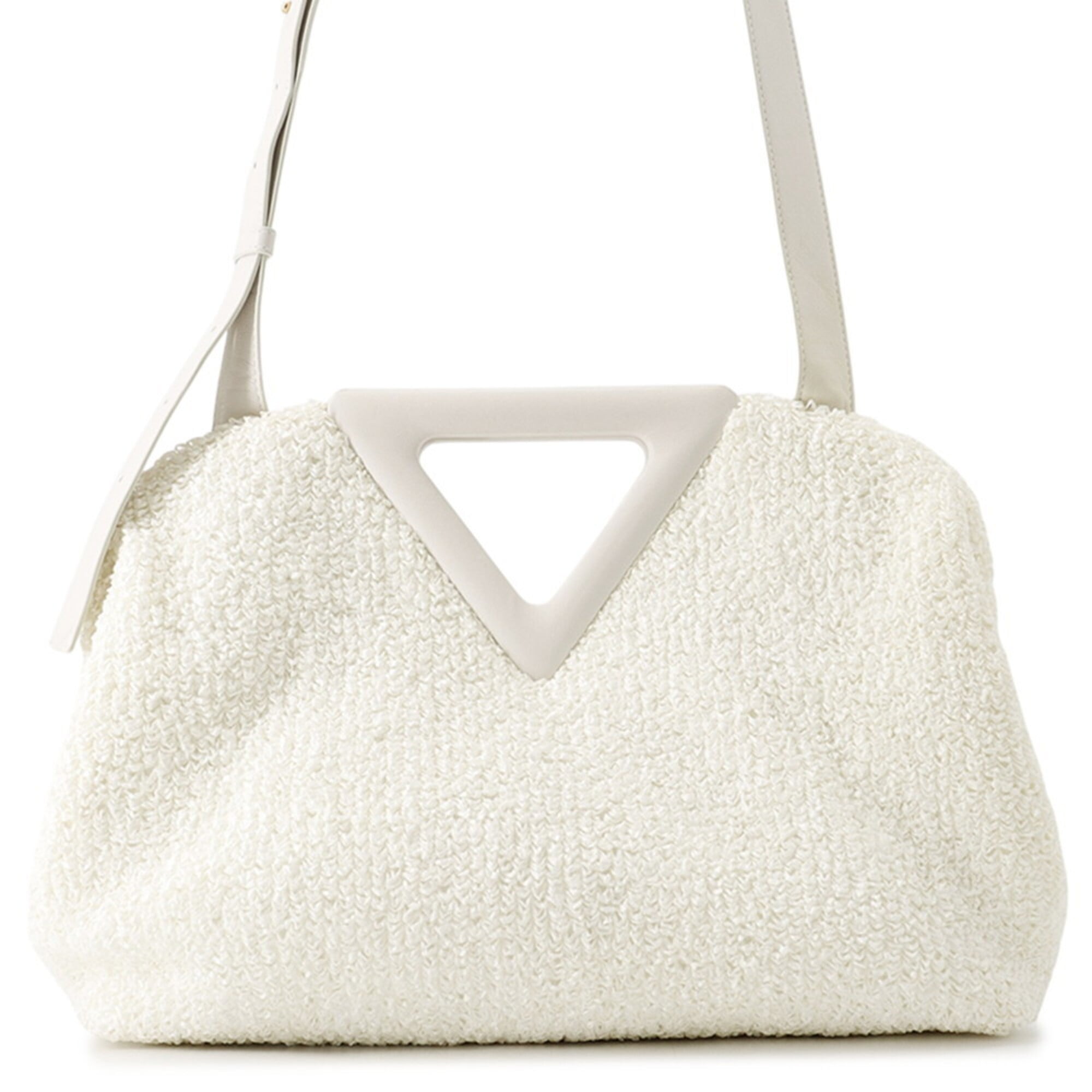 Bottega Veneta White Yellow Nylon Handbag Shoulder Bag (Pre-Owned)