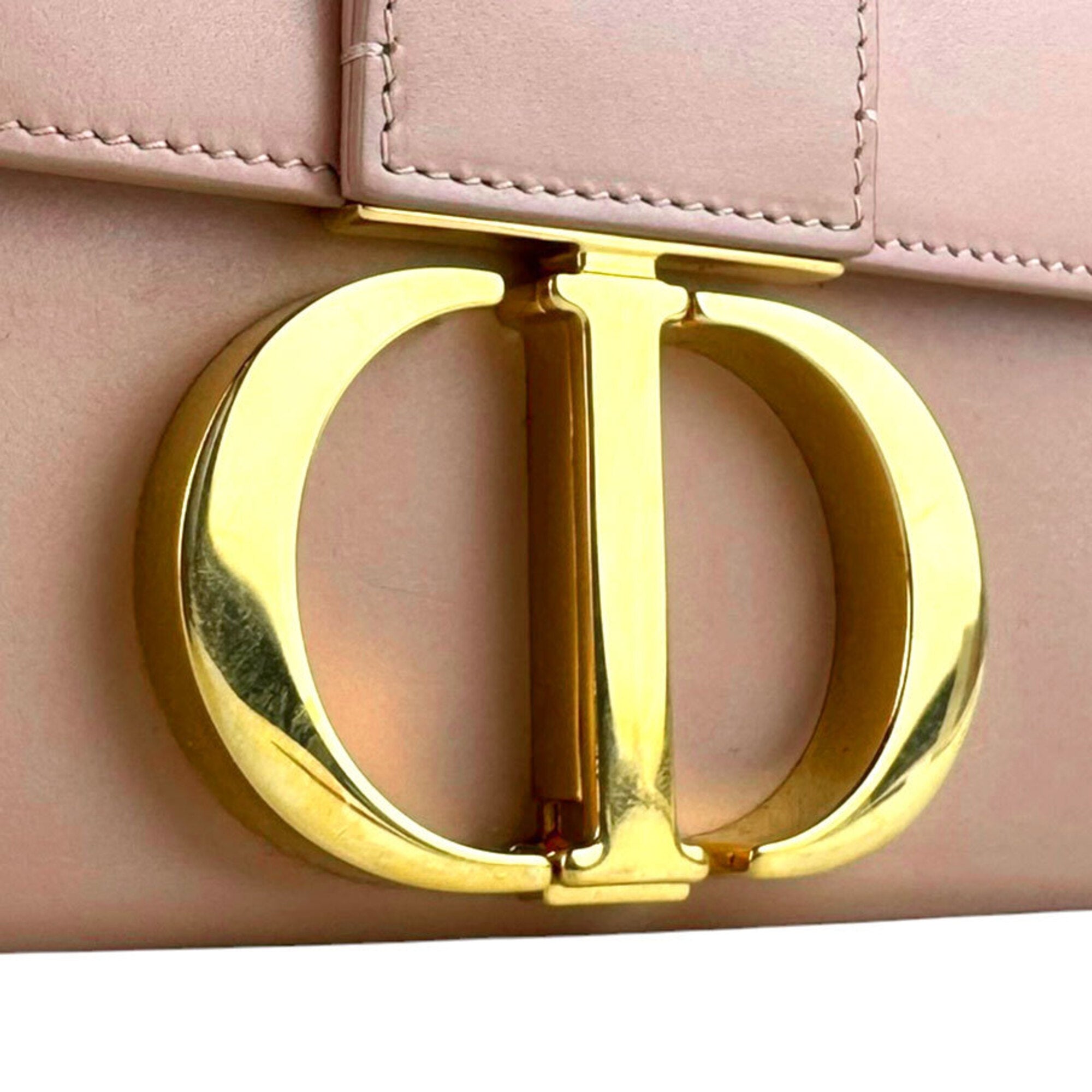 Christian Dior Pink Beige Leather Shoulder Bag (Pre-Owned)