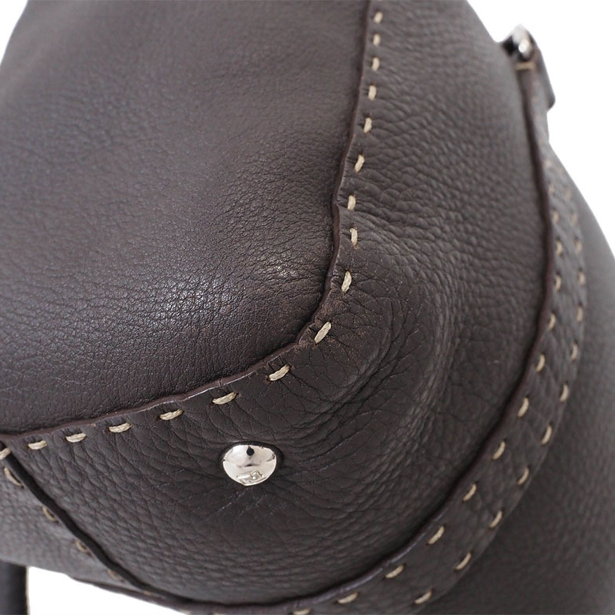 Fendi Selleria Brown Leather Handbag (Pre-Owned)