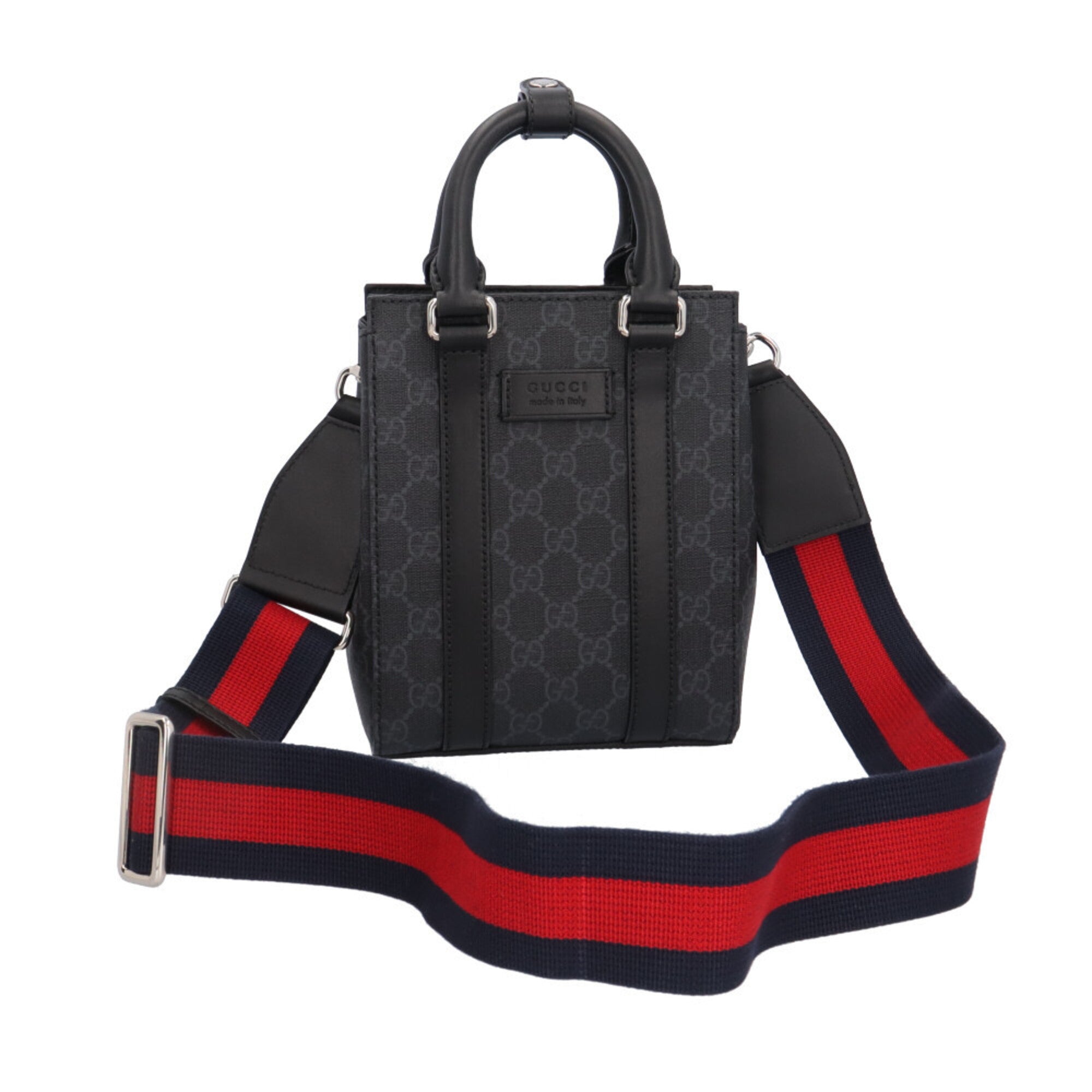 Gucci Black Gray Gg Supreme Canvas Shoulder Bag (Pre-Owned)