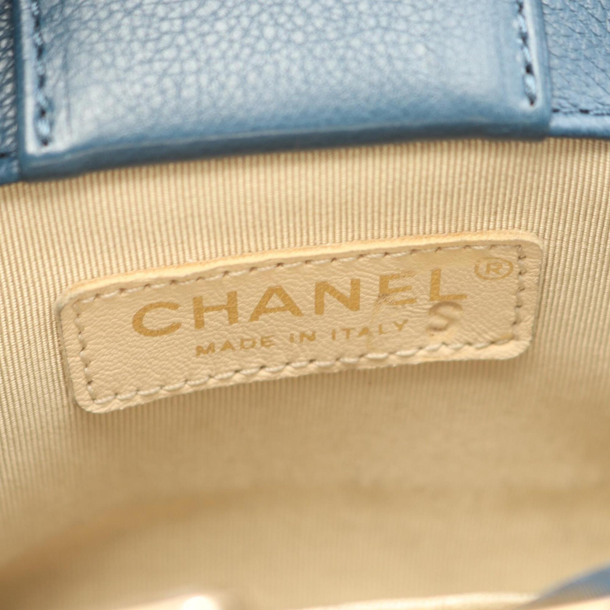 Chanel Matelasse Blue Leather Handbag Shoulder Bag (Pre-Owned)