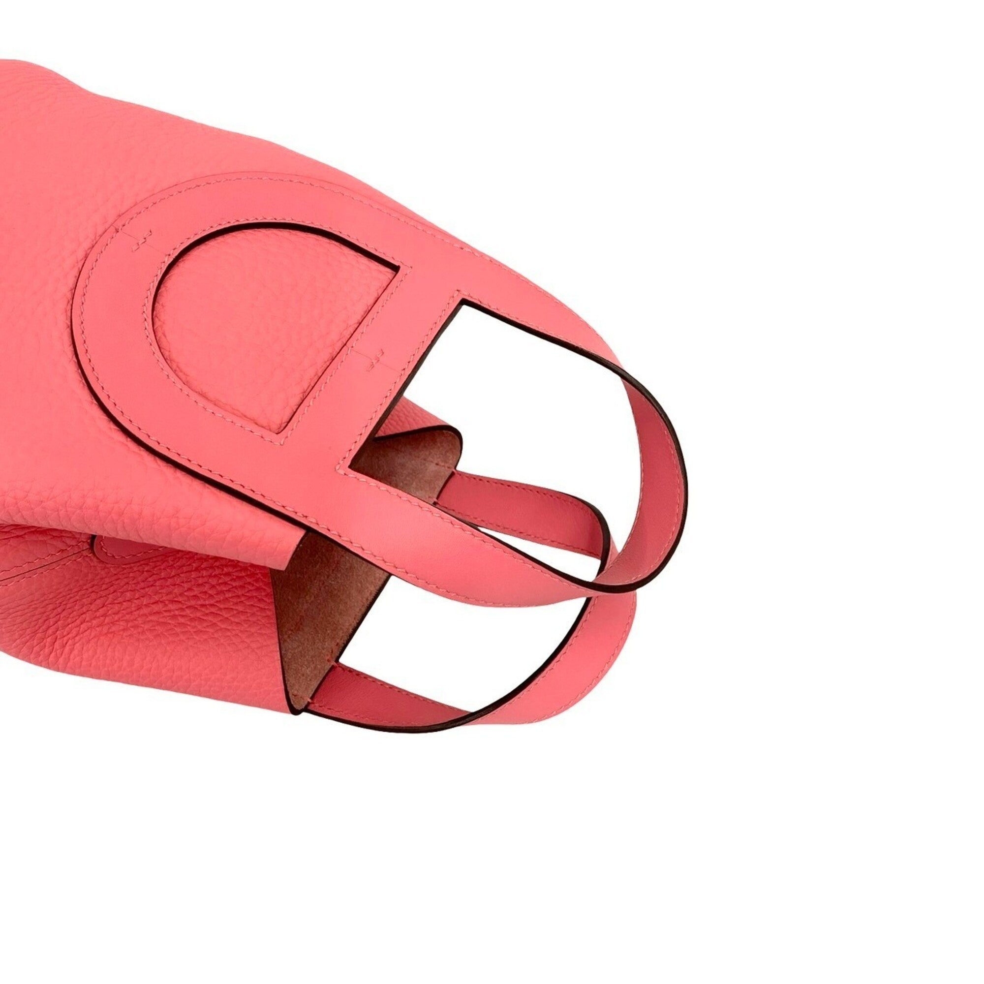 Hermes Pink Taurillon Clemence Leather Handbag Tote Bag (Pre-Owned)