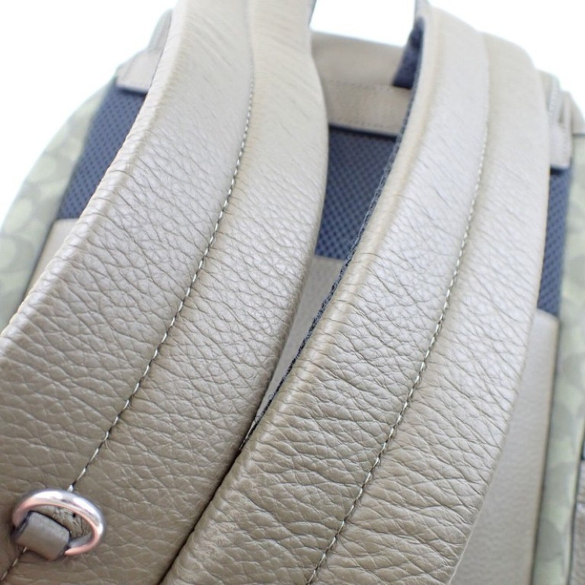 Coach Khaki Canvas Leather Backpack (Pre-Owned)