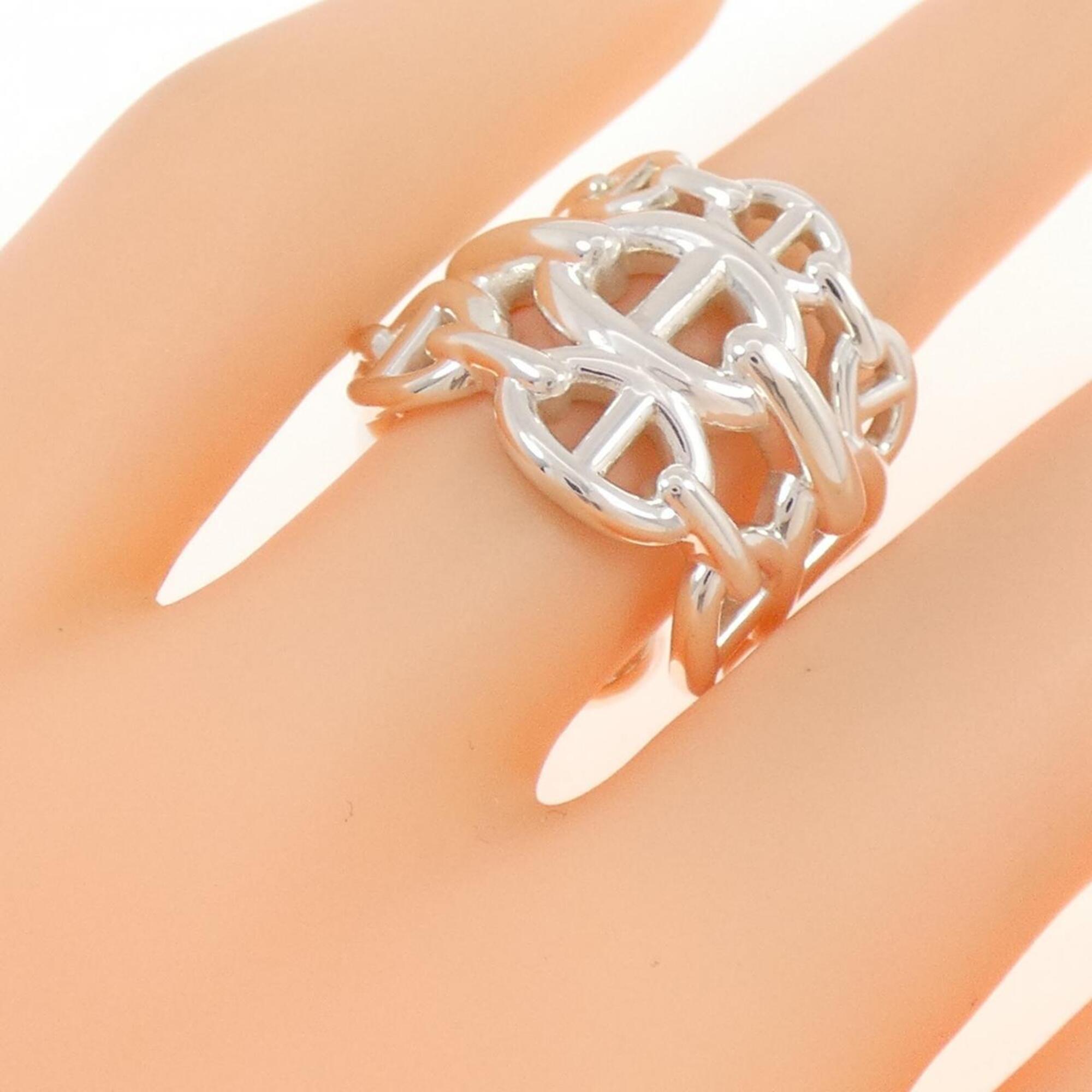 Hermes Silver 925 Band Ring (Pre-Owned)