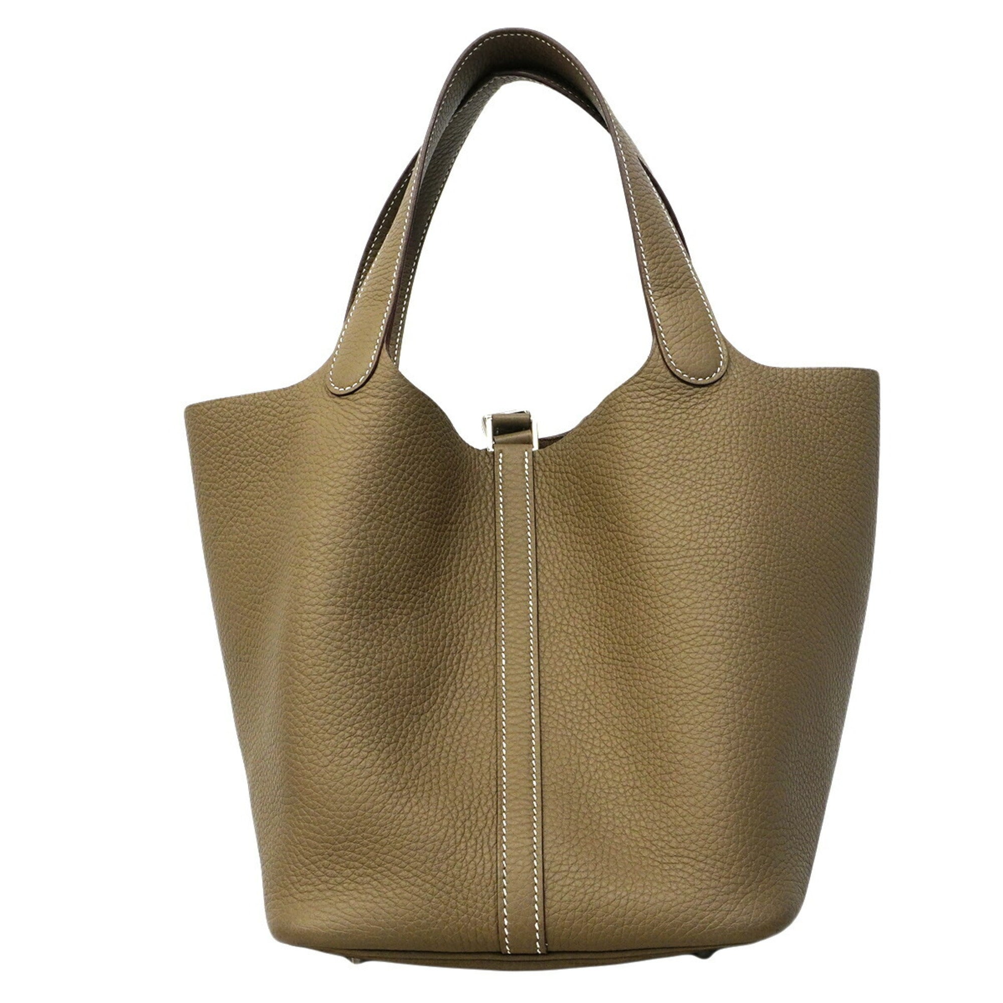 Hermes Etoupe Gray Taurillon Clemence Leather Handbag (Pre-Owned)