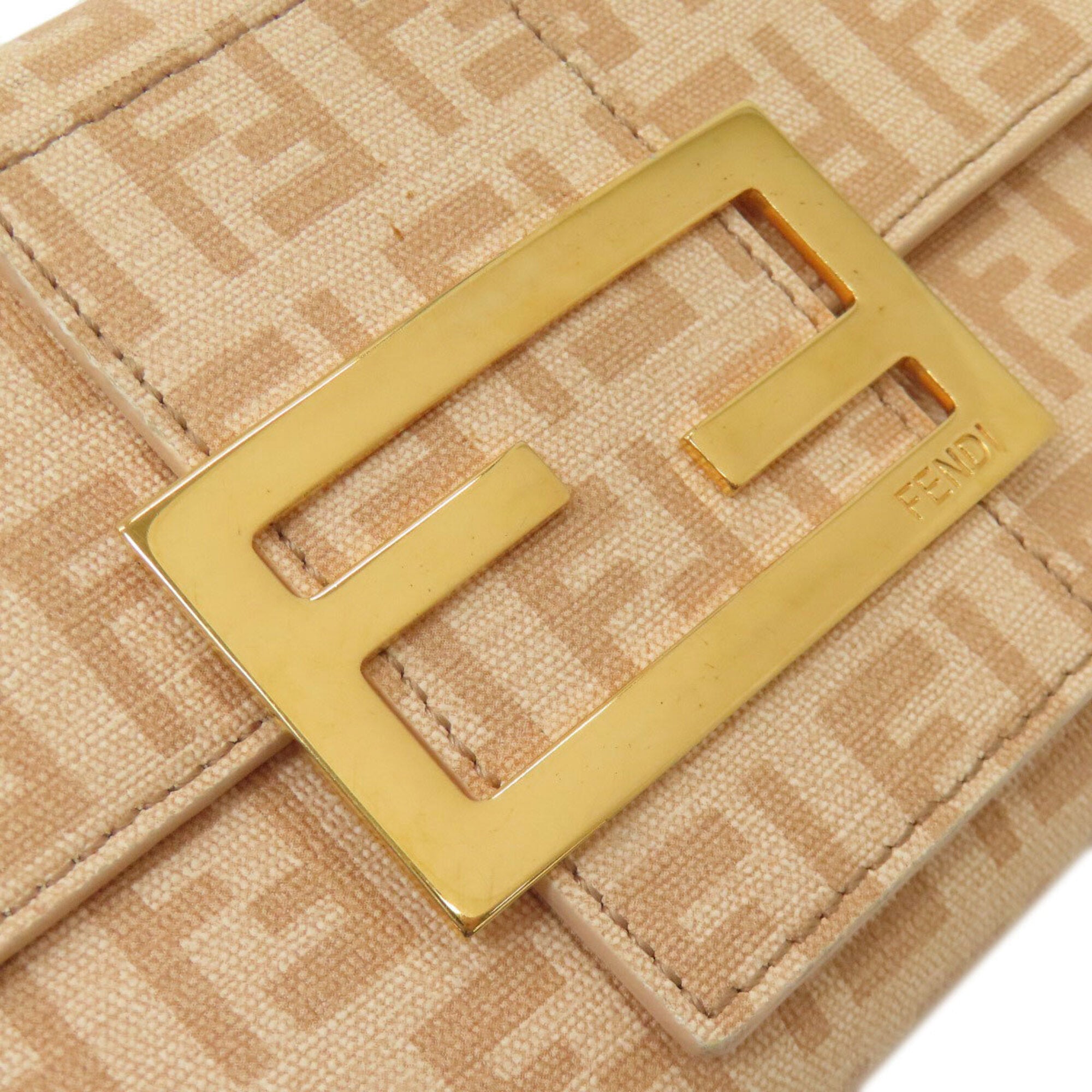 Fendi Zucchino Beige Zucchino Long Wallet (Bi-Fold) (Pre-Owned)
