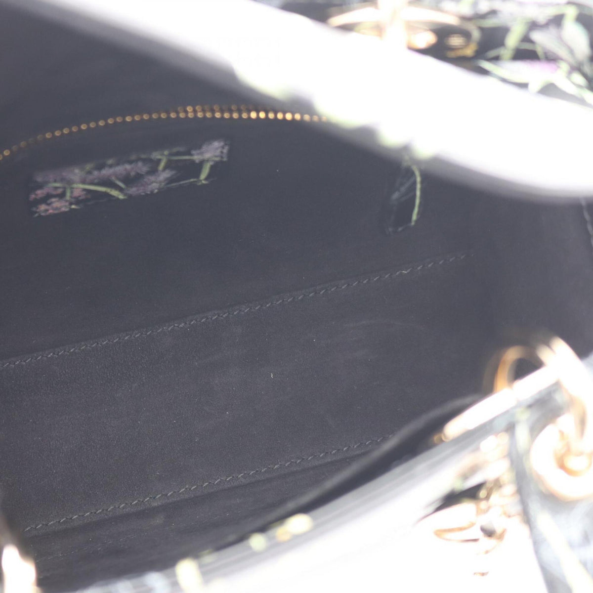 Christian Dior Lady Dior Black Multi-Color Leather Handbag (Pre-Owned)