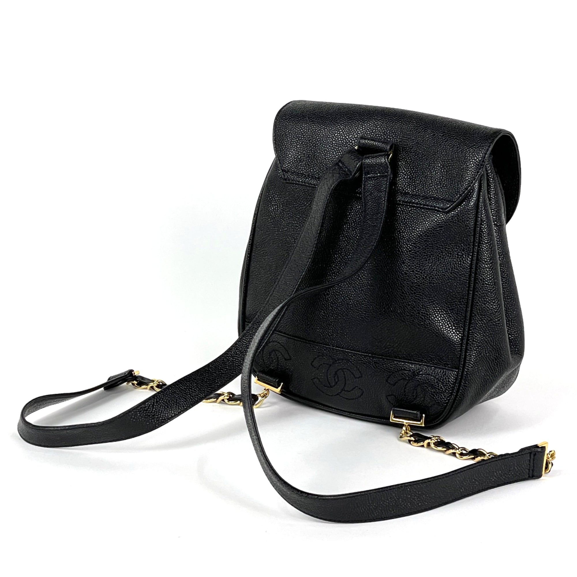 Chanel Black Grained Calfskin Backpack (Pre-Owned)