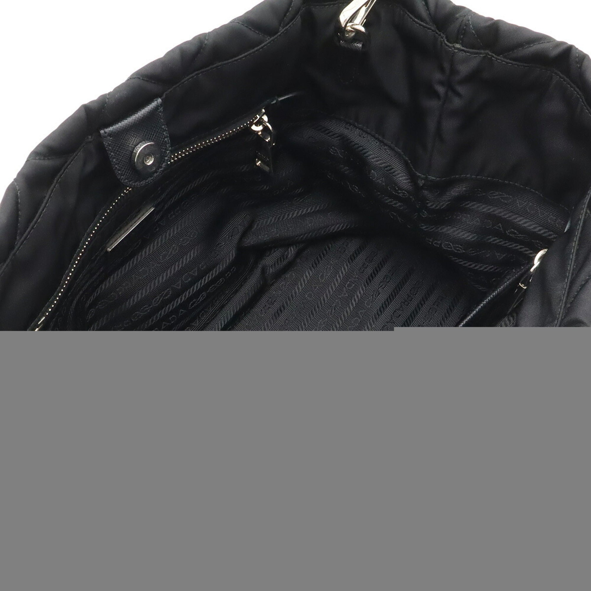Prada Black Nero Nylon Leather Shoulder Bag (Pre-Owned)