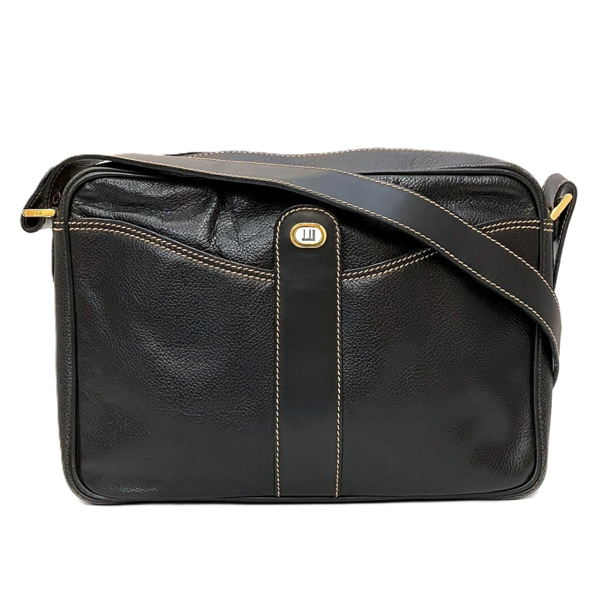 Dunhill Black Leather Shoulder Bag (Pre-Owned)