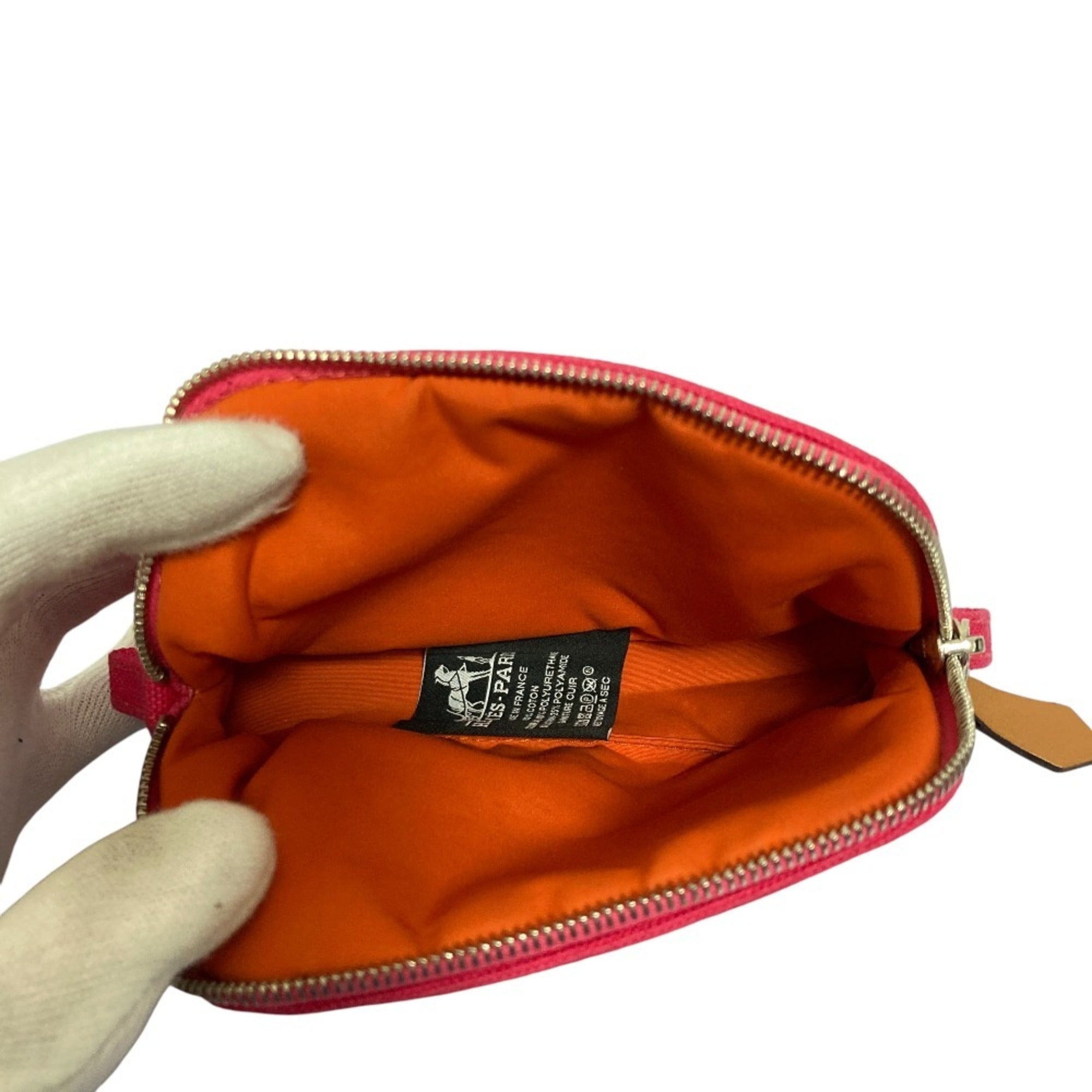 Hermes Pink Canvas Pouch (Pre-Owned)