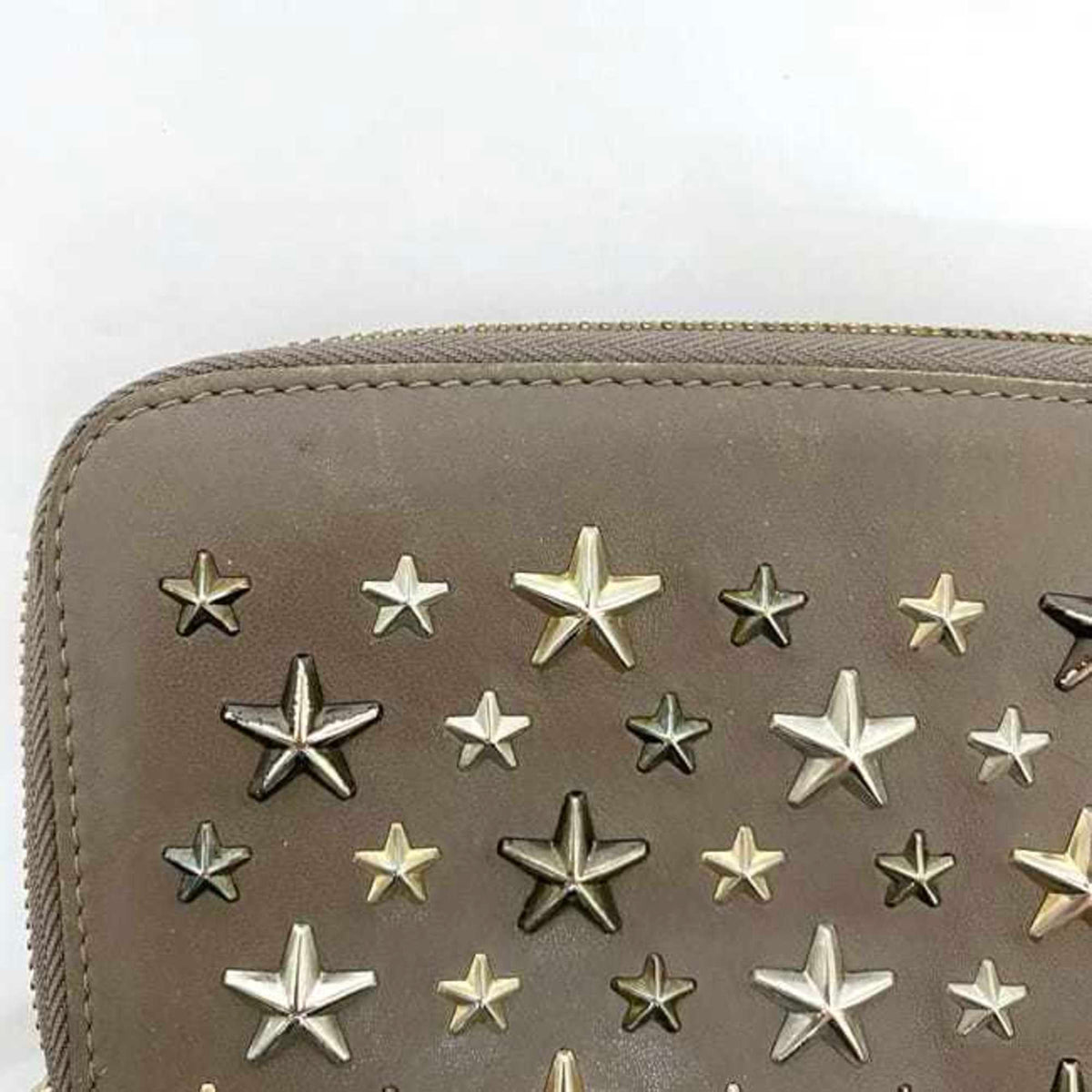 Jimmy Choo Beige Leather Long Wallet (Bi-Fold) (Pre-Owned)