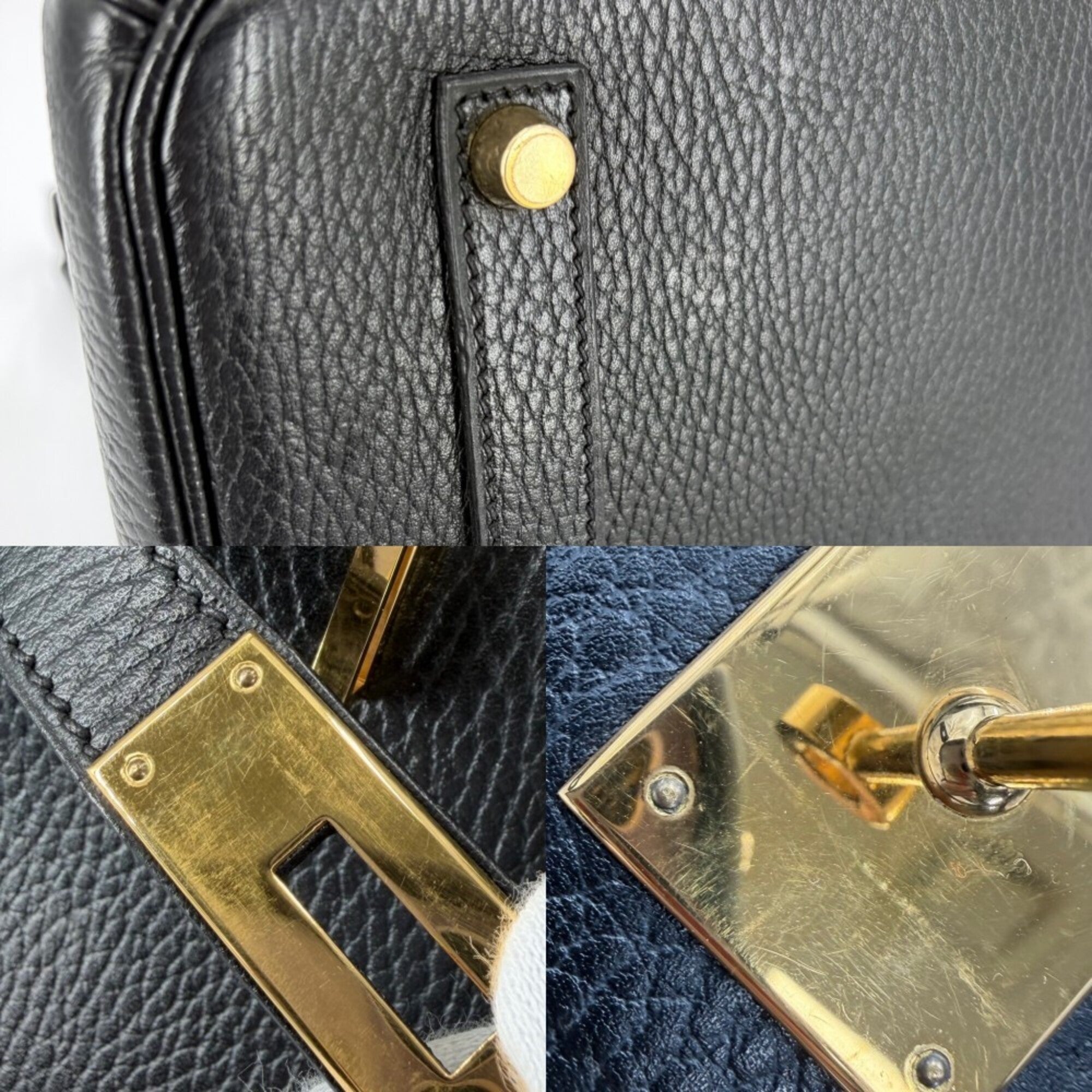 Hermes Black Leather Handbag (Pre-Owned)