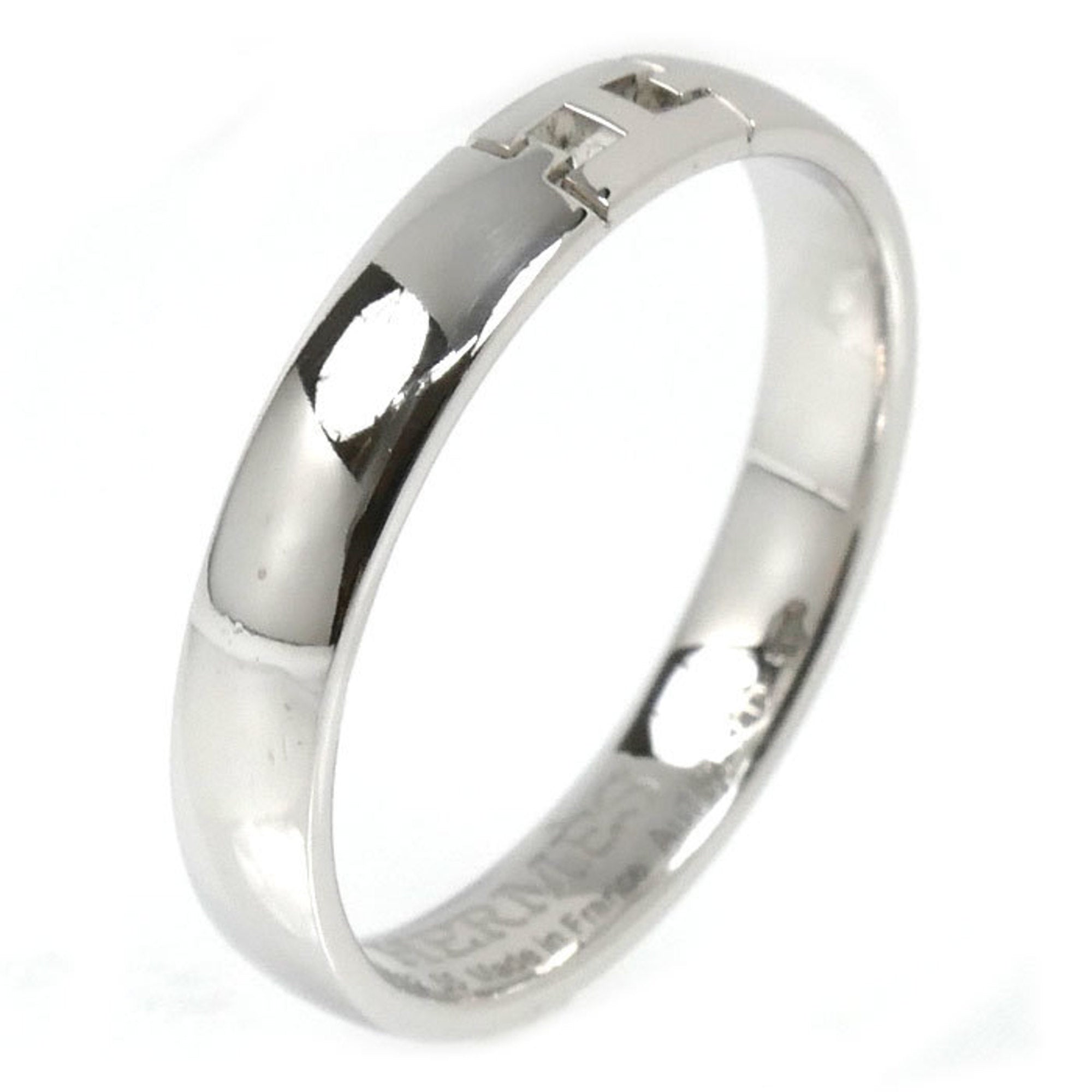 Hermes White Gold White Gold (18K) Band Ring (Pre-Owned)
