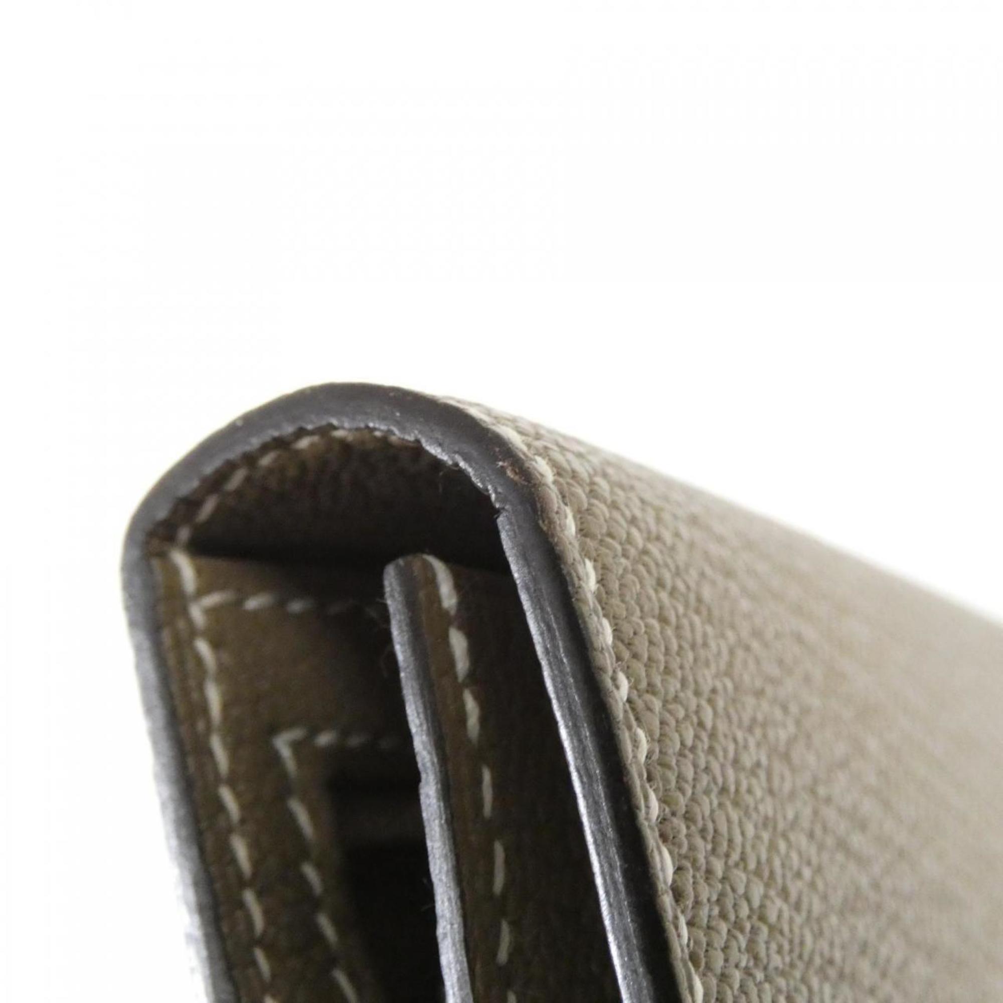 Hermes Etoupe Gray Chevre Leather Coin Purse/Coin Case (Pre-Owned)