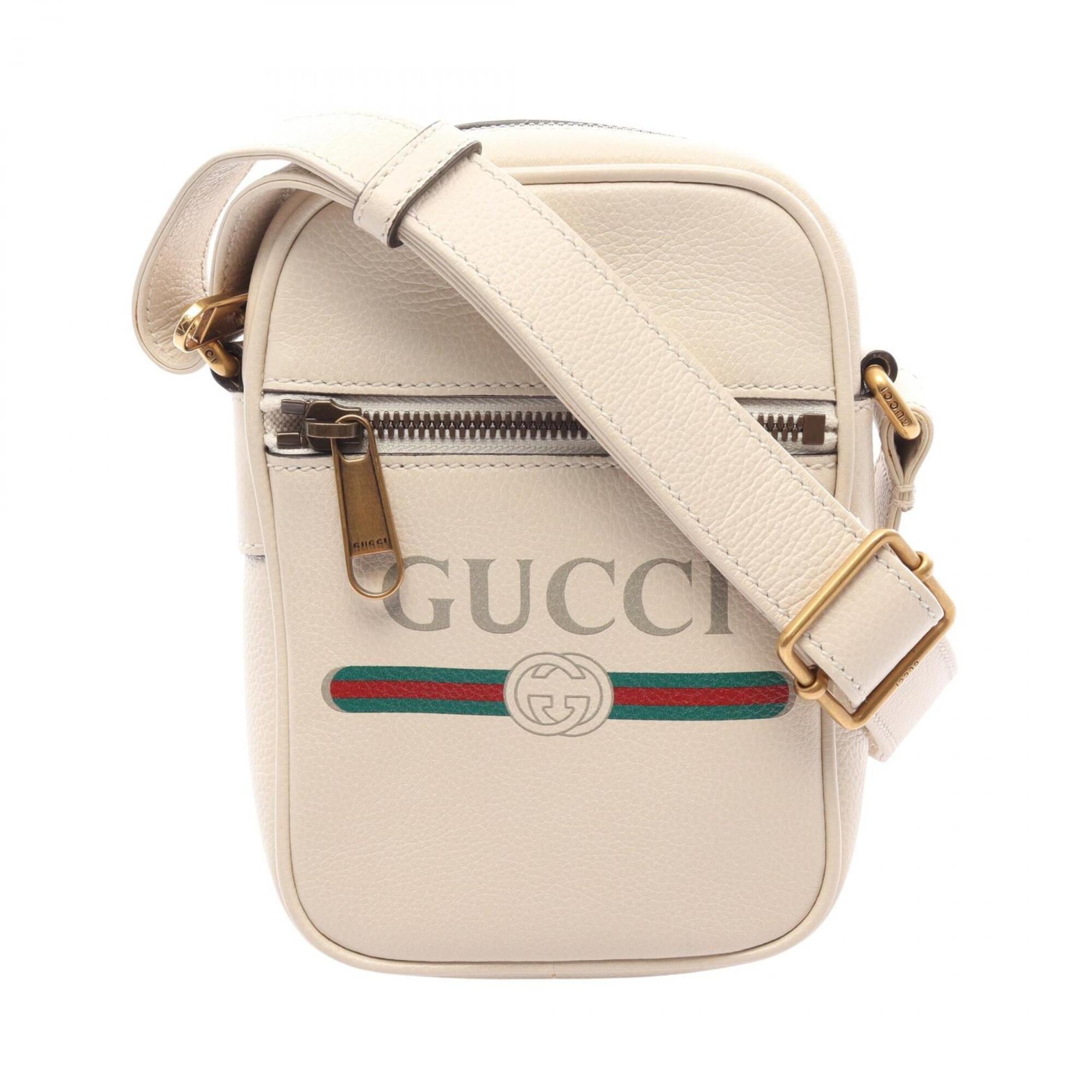 Gucci Multi-Color White Leather Handbag Shoulder Bag (Pre-Owned)