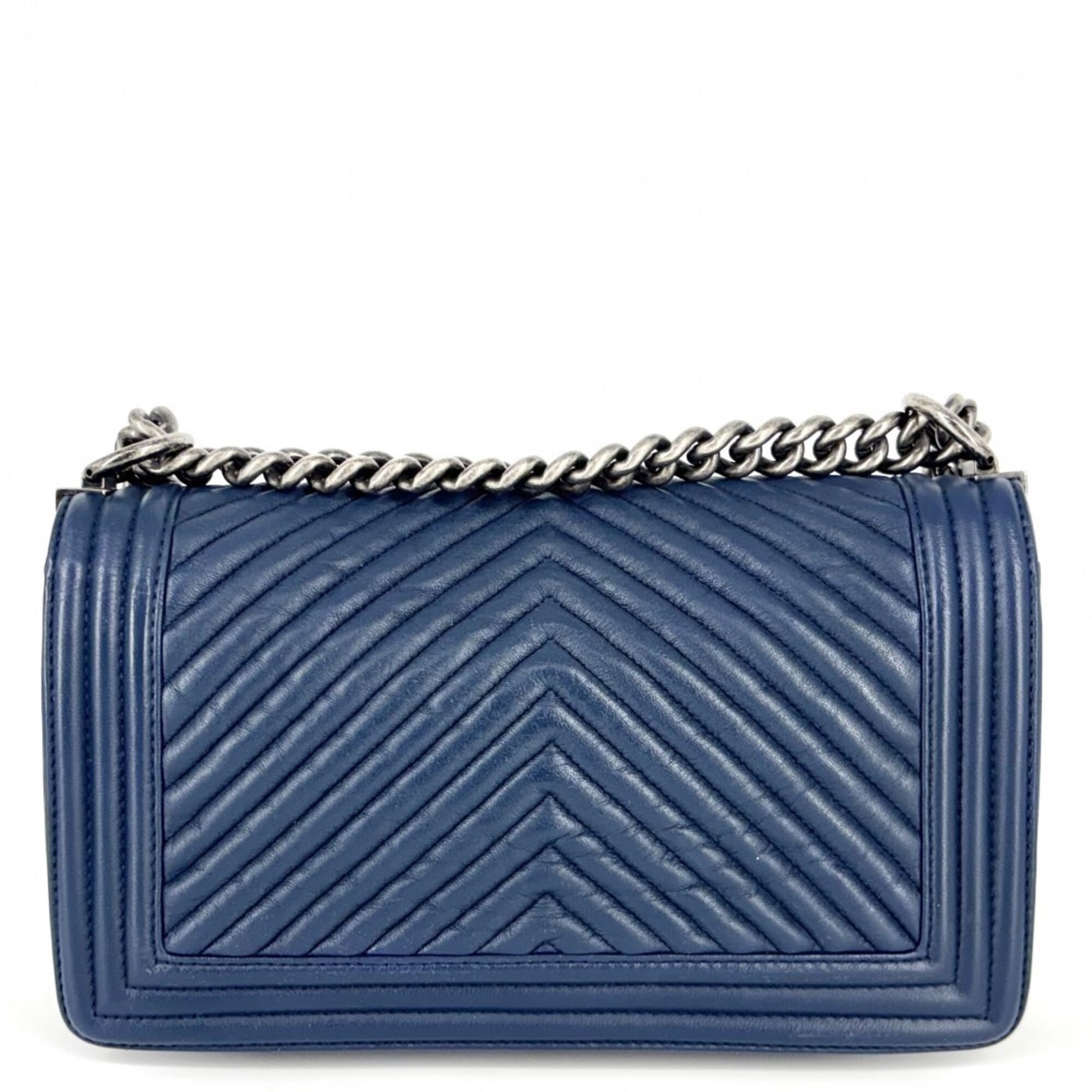 Chanel Navy Leather Shoulder Bag (Pre-Owned)