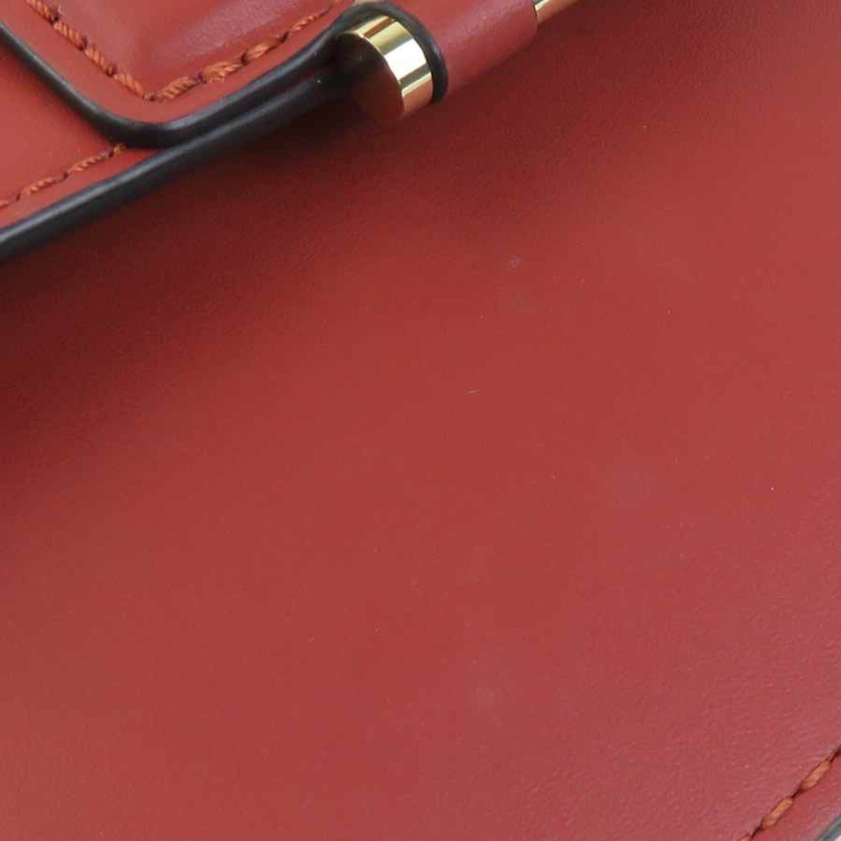Longchamp Red Brown Leather Shoulder Bag (Pre-Owned)